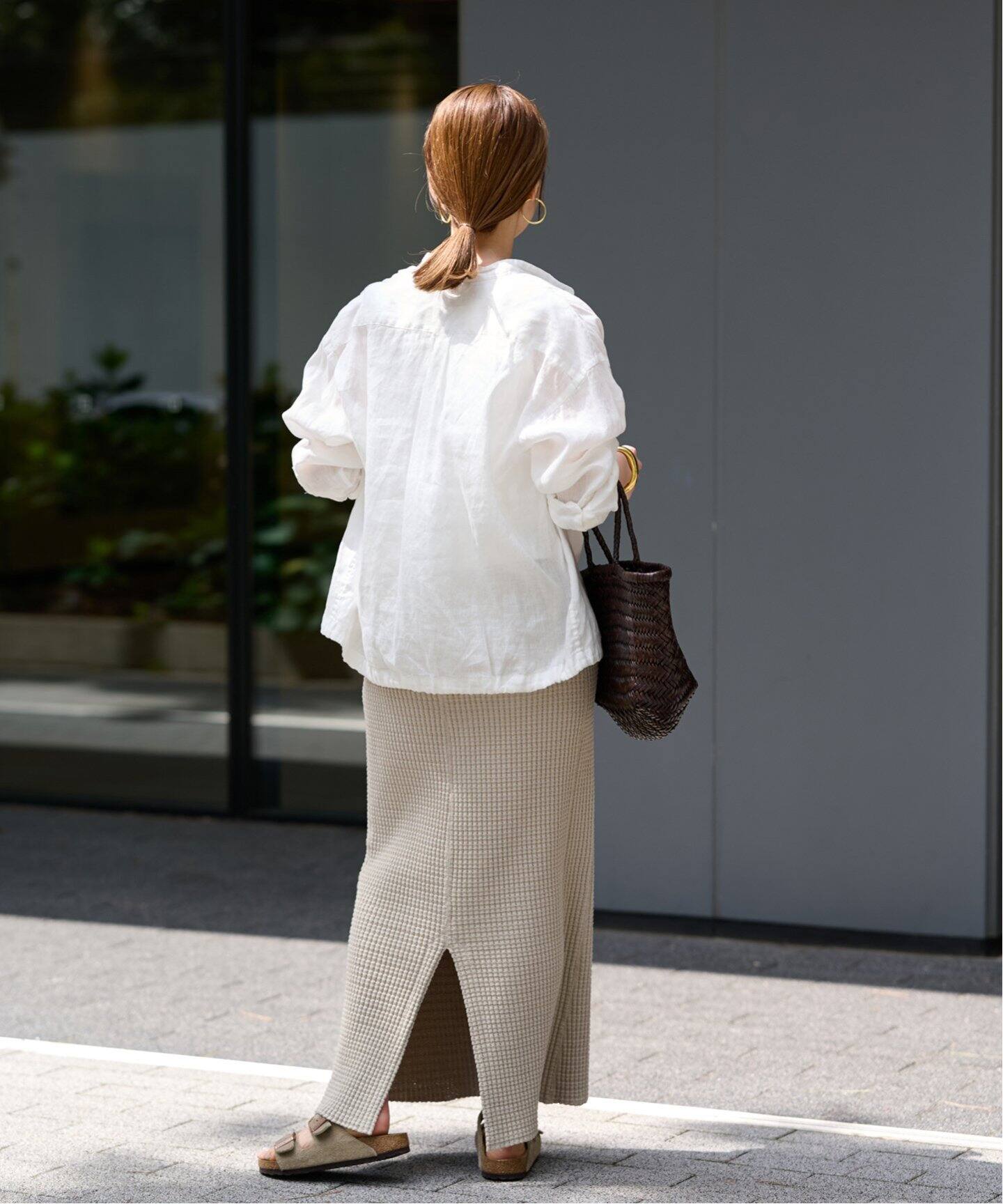 ヘビーワッフルタイトスカート（ロング・マキシ丈スカート  