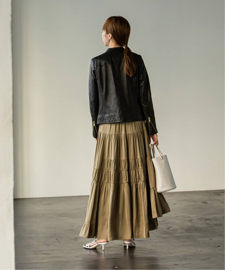 追加2》ランダムギャザーパッチワークスカート◇（ロング・マキシ丈  