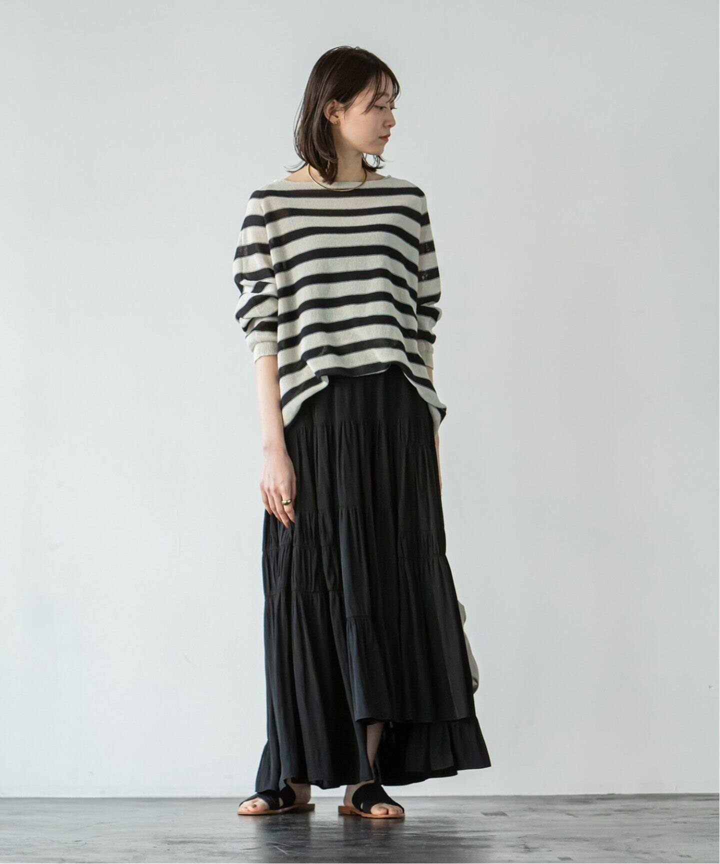 追加》ライトランダムギャザーパッチワークスカート 2（ロング・マキシ  