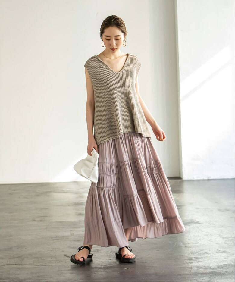 追加》ライトランダムギャザーパッチワークスカート 2（ロング・マキシ  