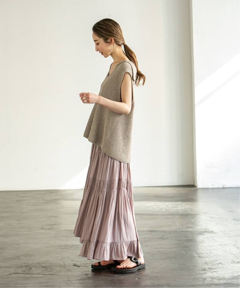 追加》ライトランダムギャザーパッチワークスカート 2（ロング・マキシ  