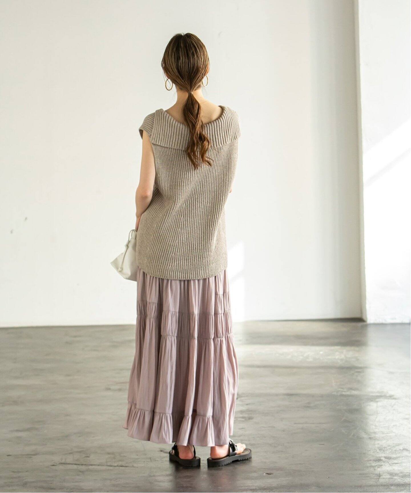 追加》ライトランダムギャザーパッチワークスカート 2（ロング・マキシ  