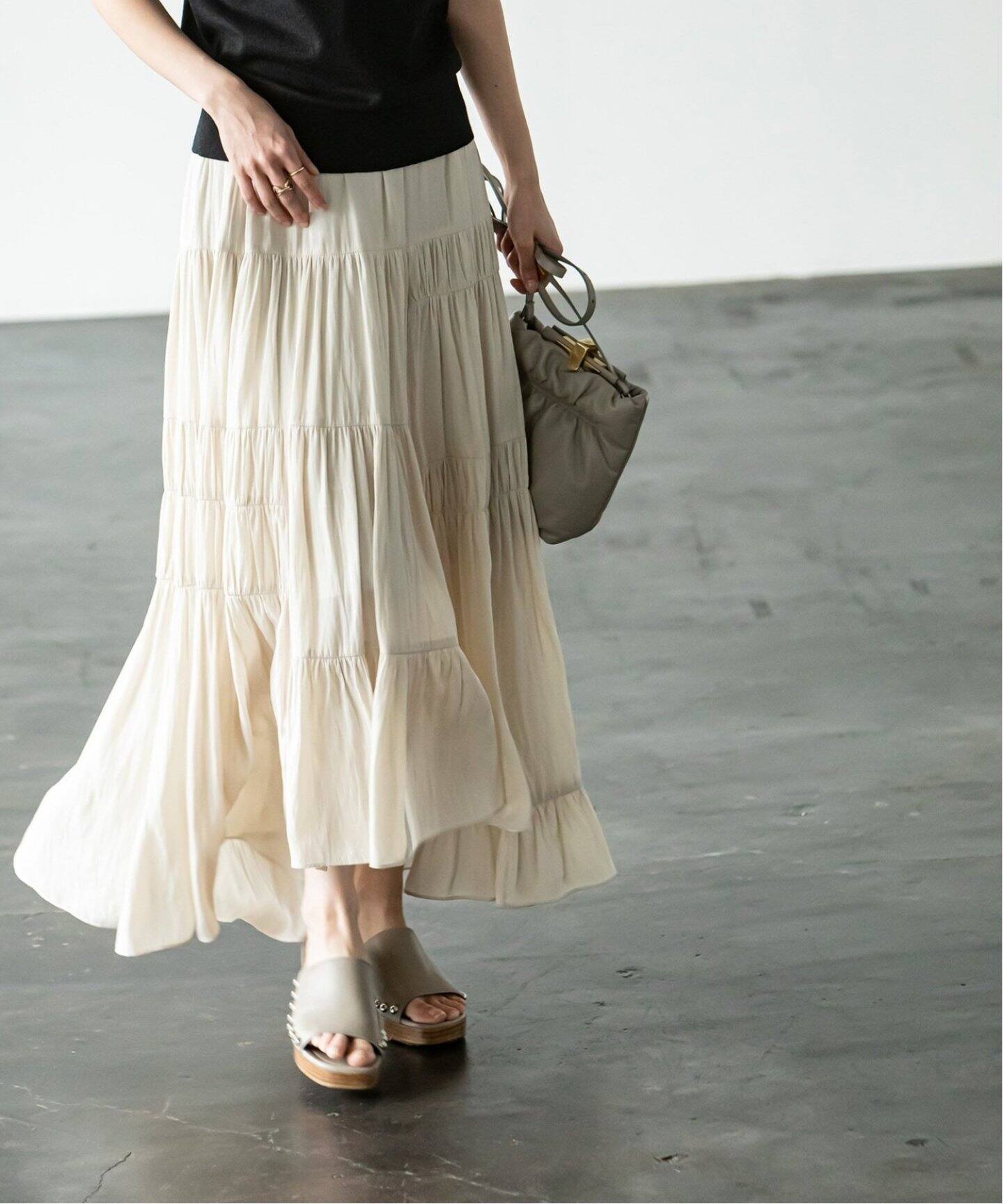 追加》ライトランダムギャザーパッチワークスカート 2（ロング・マキシ  