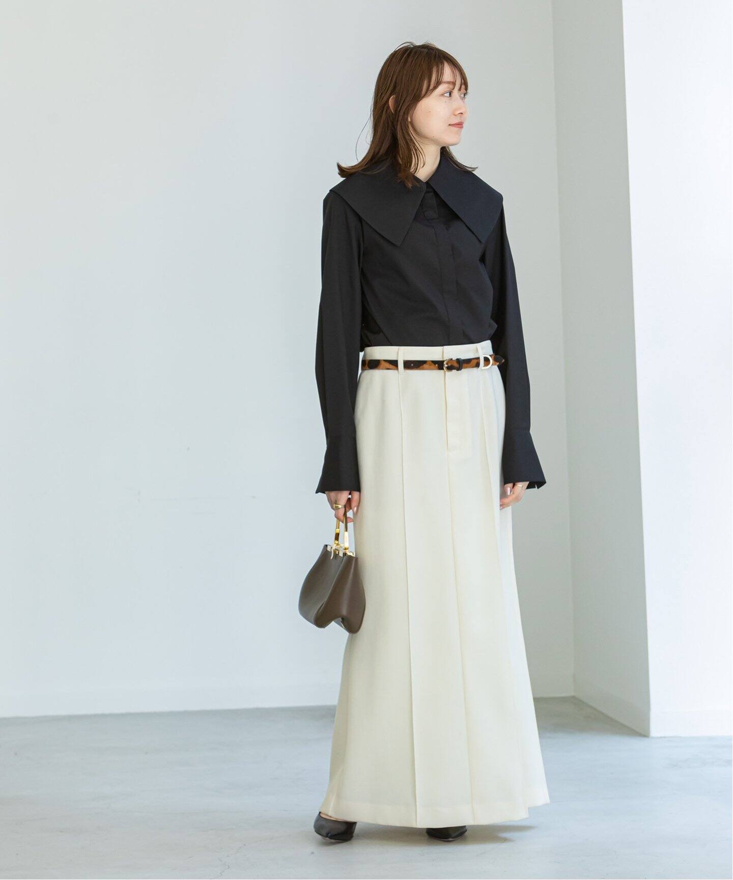 デニムライクウールマキシスカート（ロング・マキシ丈スカート  