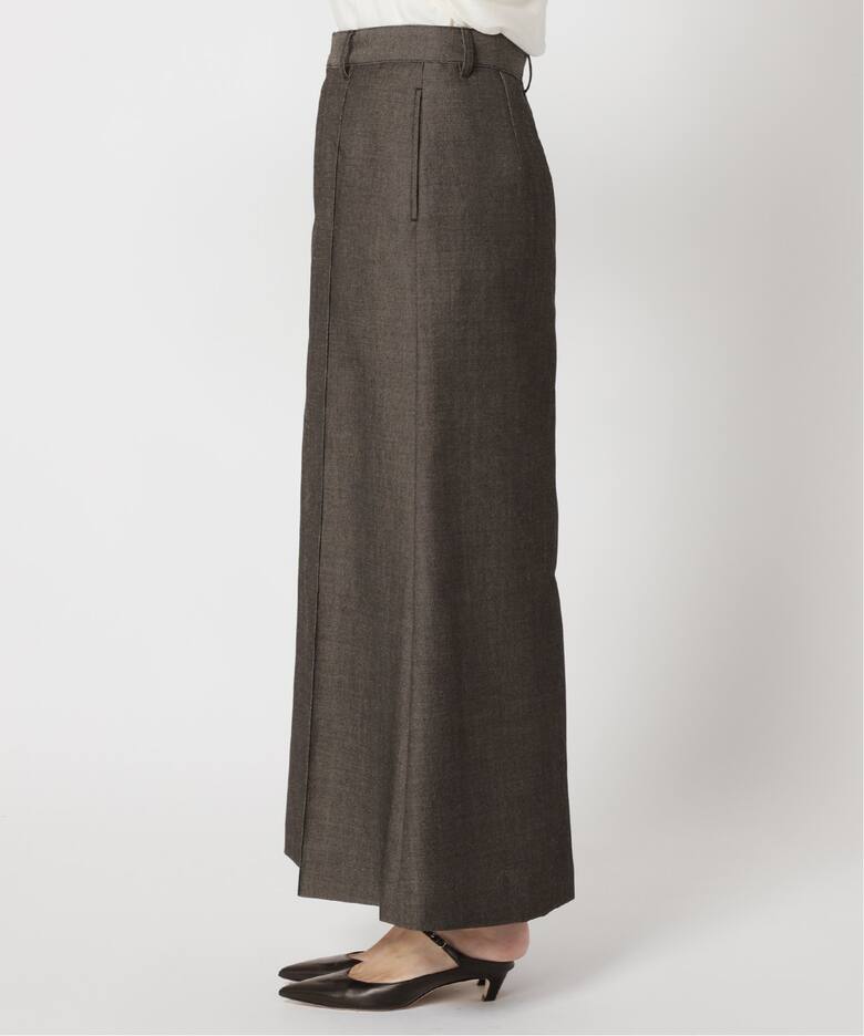 デニムライクウールマキシスカート（ロング・マキシ丈スカート  