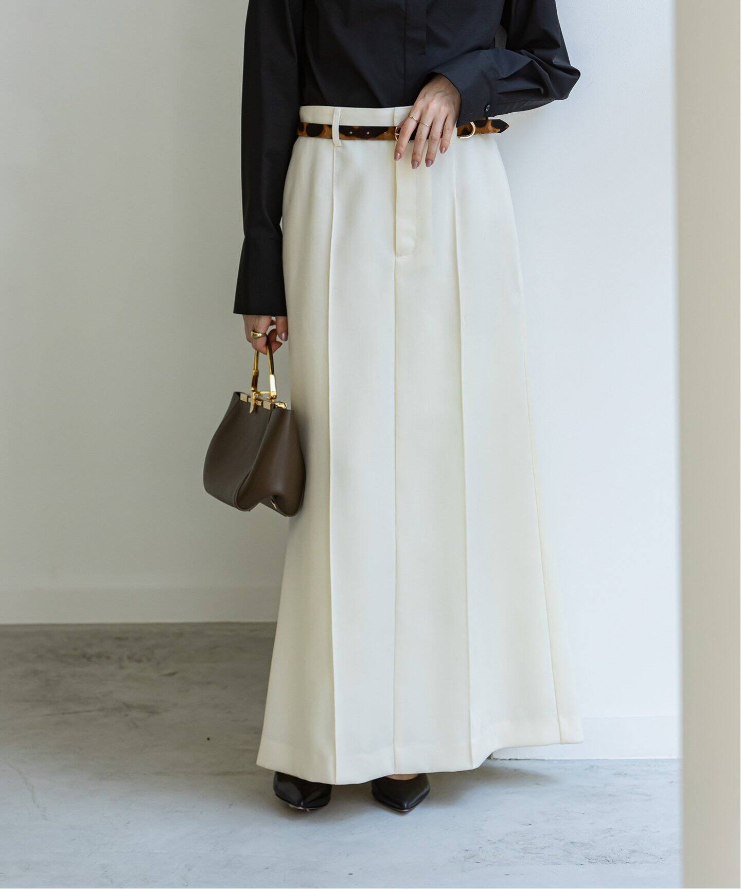 デニムライクウールマキシスカート（ロング・マキシ丈スカート  