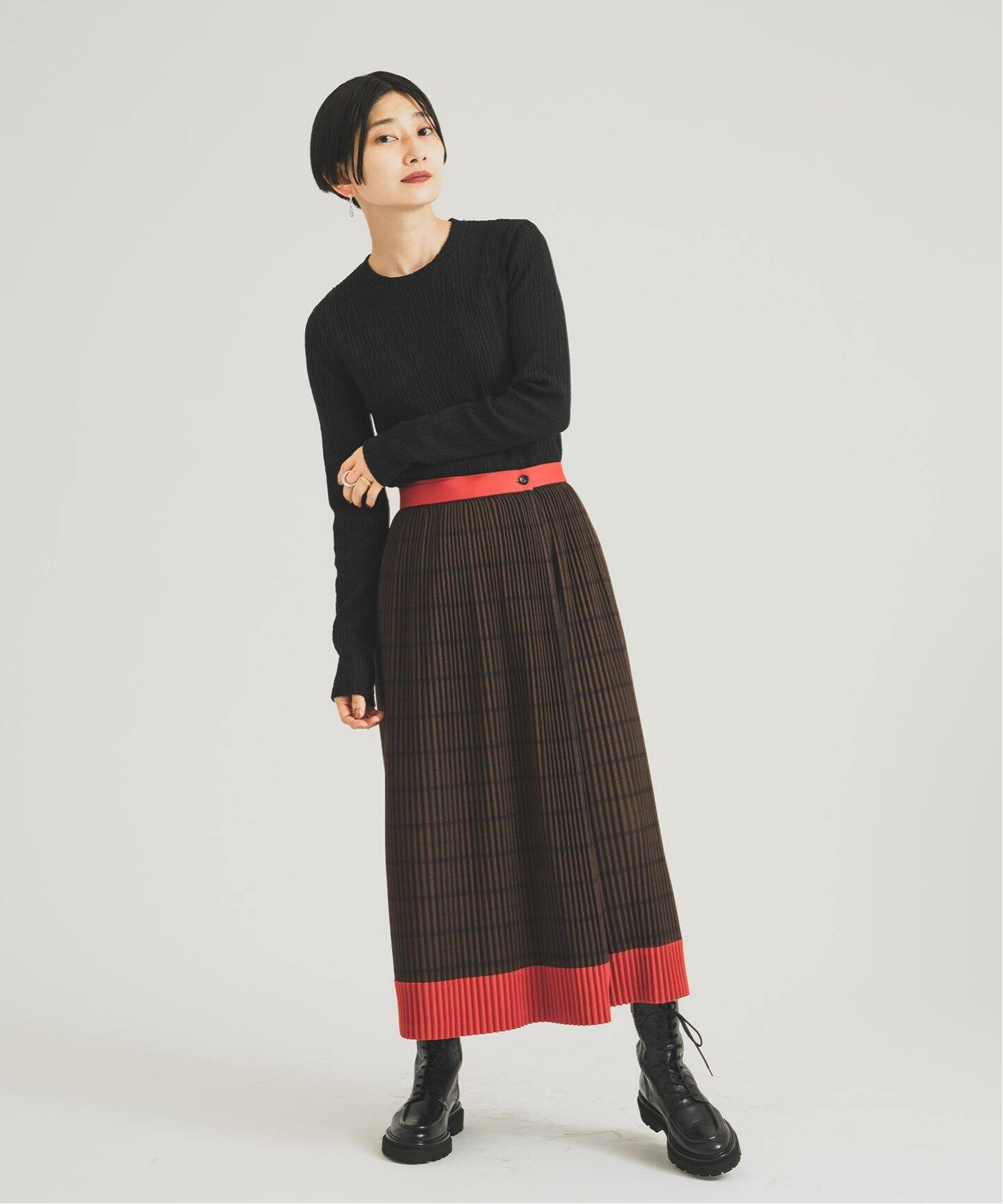 nude vintage×JOURNAL STANDARD】プリーツラップスカート（ロング  