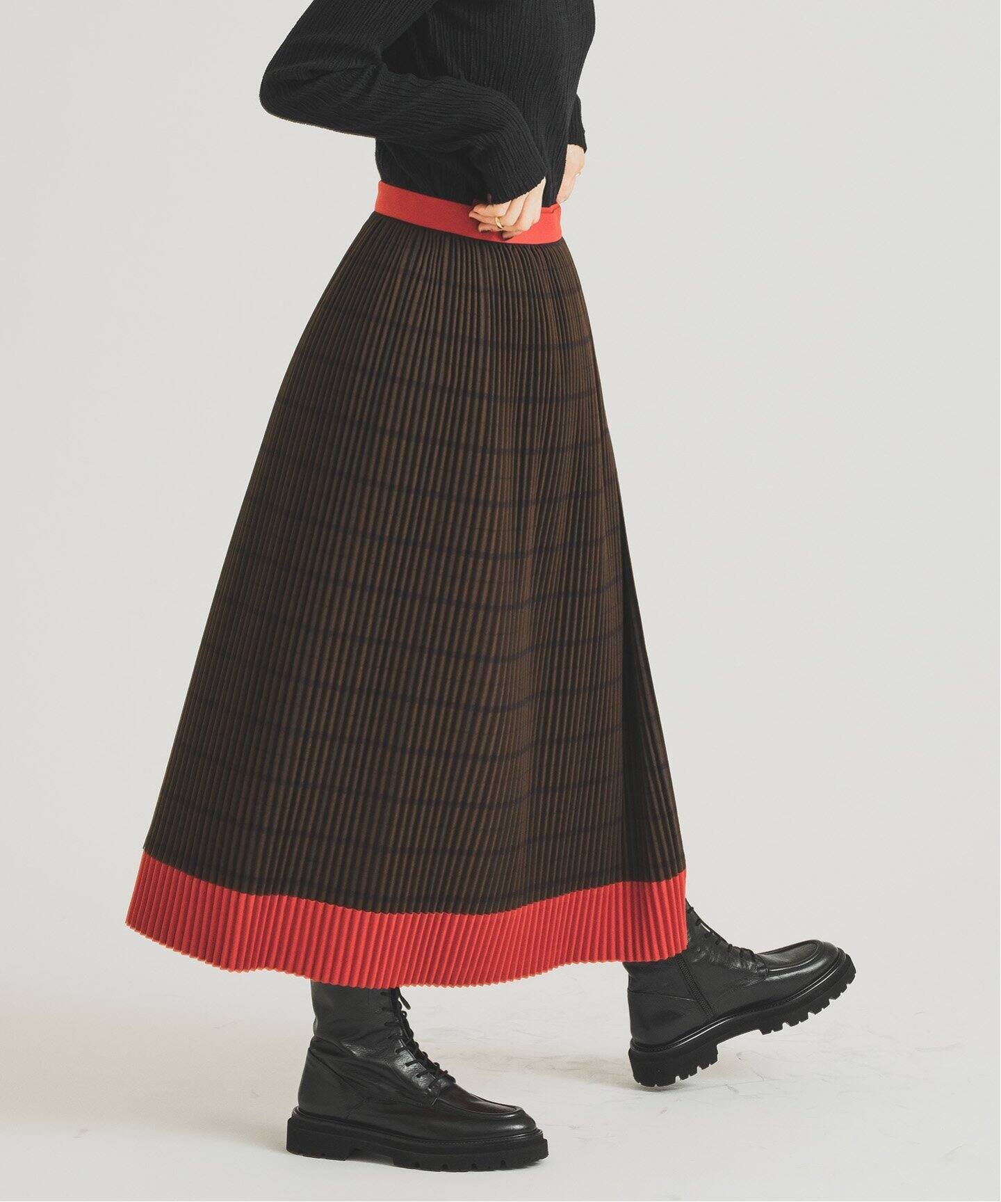 nude vintage×JOURNAL STANDARD】プリーツラップスカート（ロング  