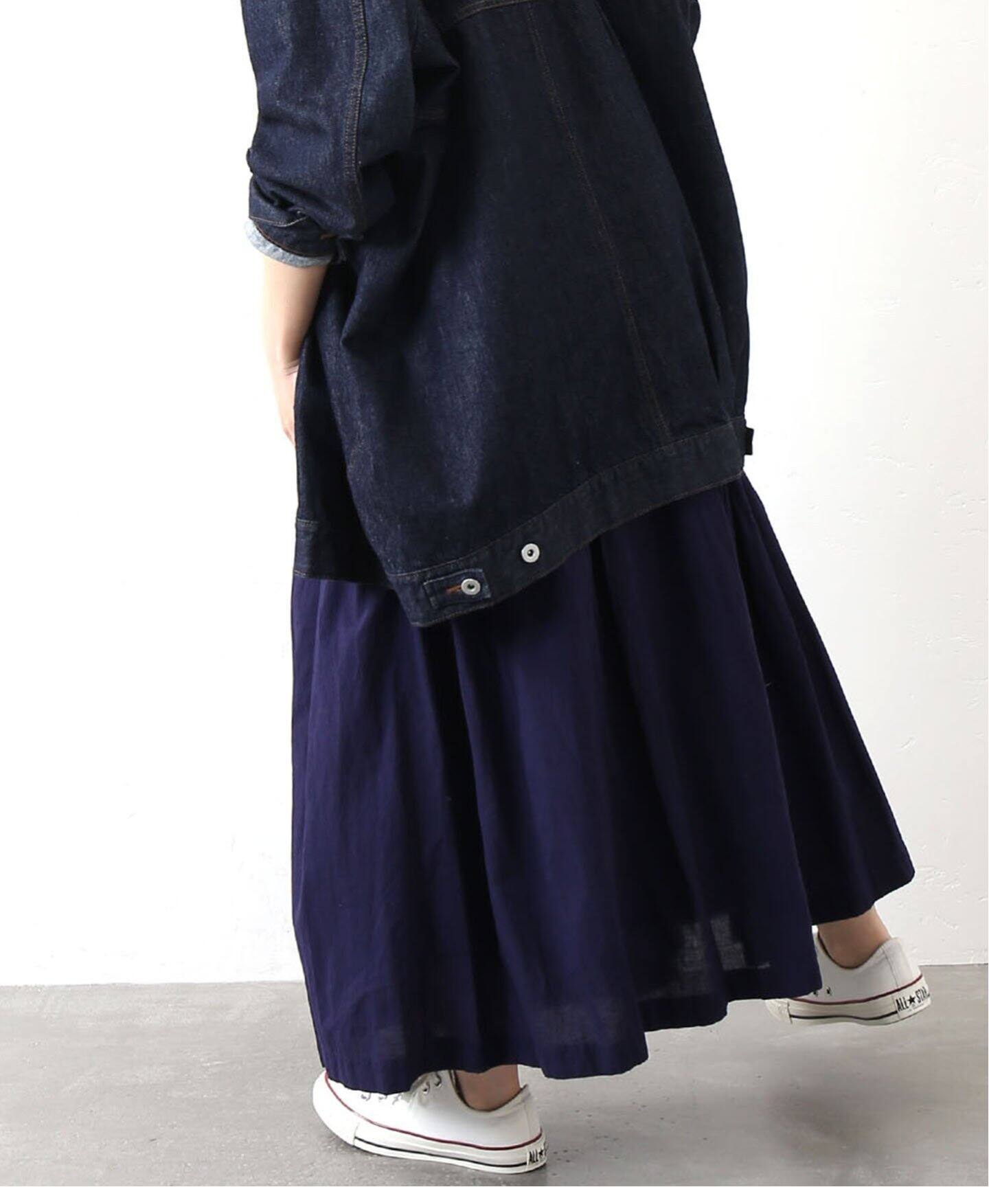 キャンブリック タックギャザースカート（ロング・マキシ丈スカート  