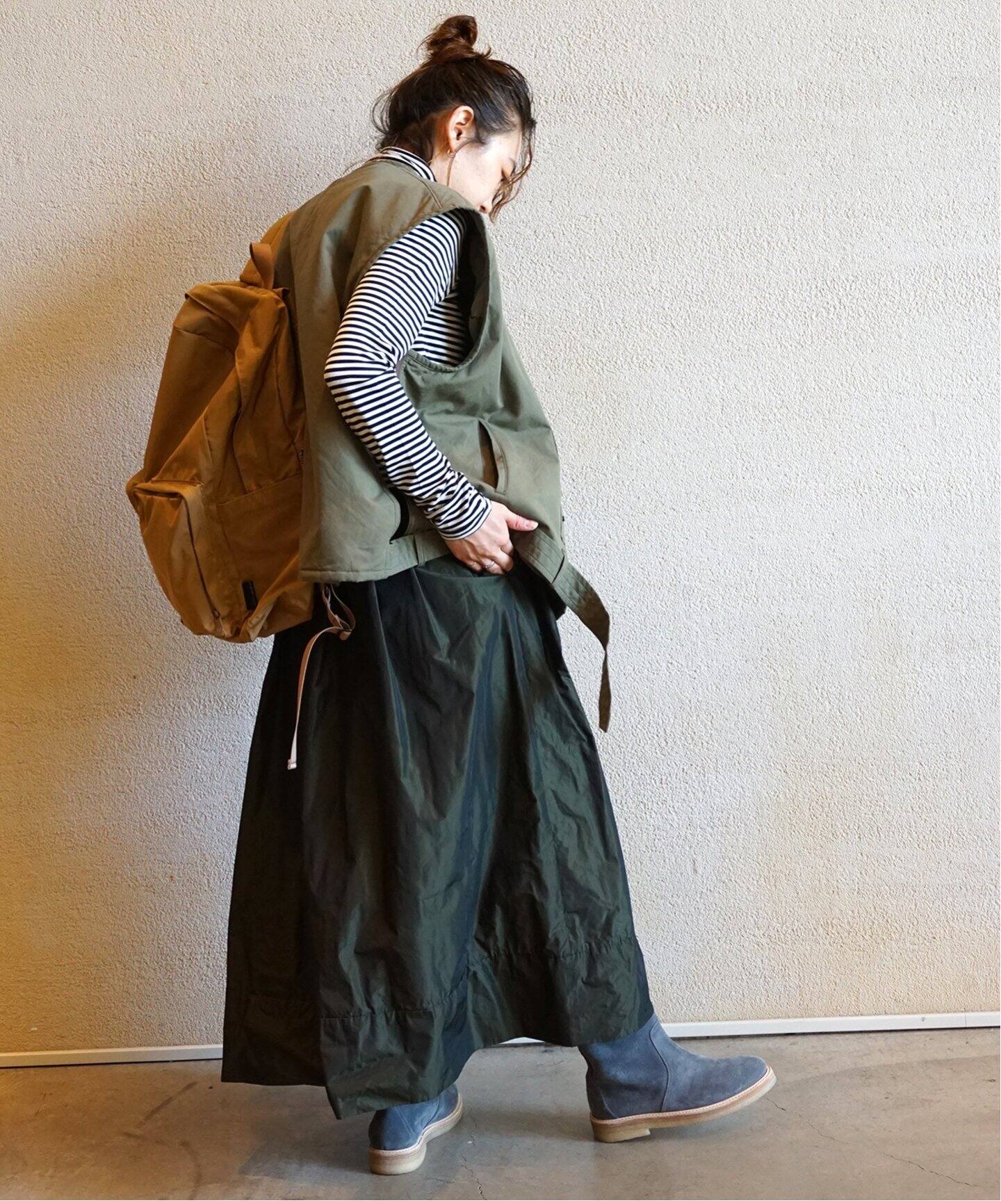 追加》メモリータフタ ギャザースカート（ロング・マキシ丈スカート  