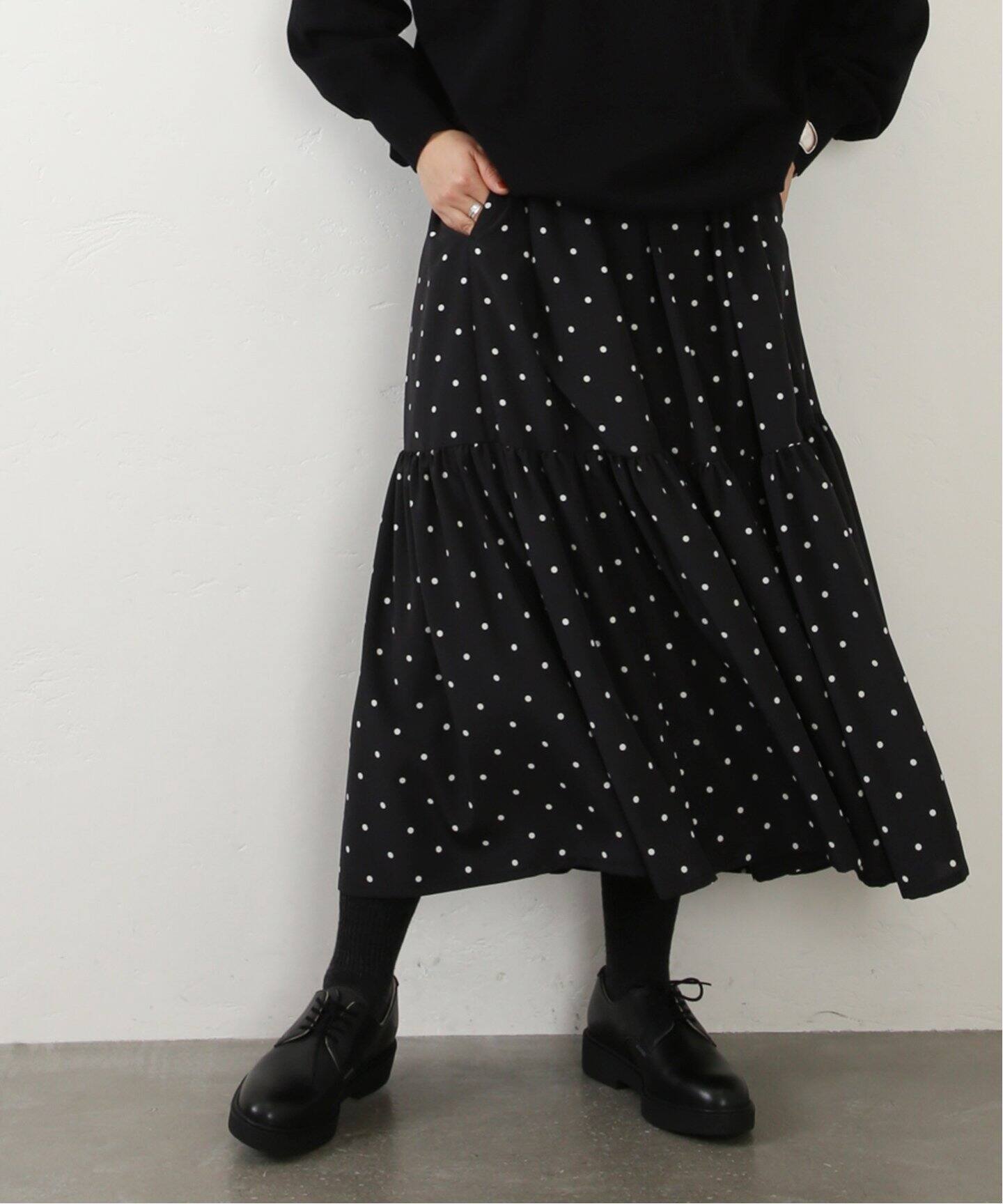 美品】ASTRAETコモンプリント キリカエ ギャザースカート （【美品 