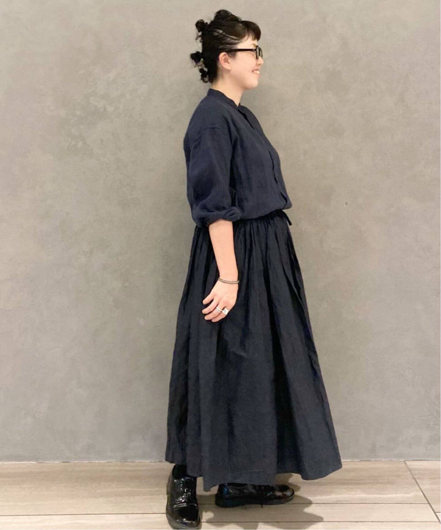 リネンワッシャーイージースカート（ロング・マキシ丈スカート 