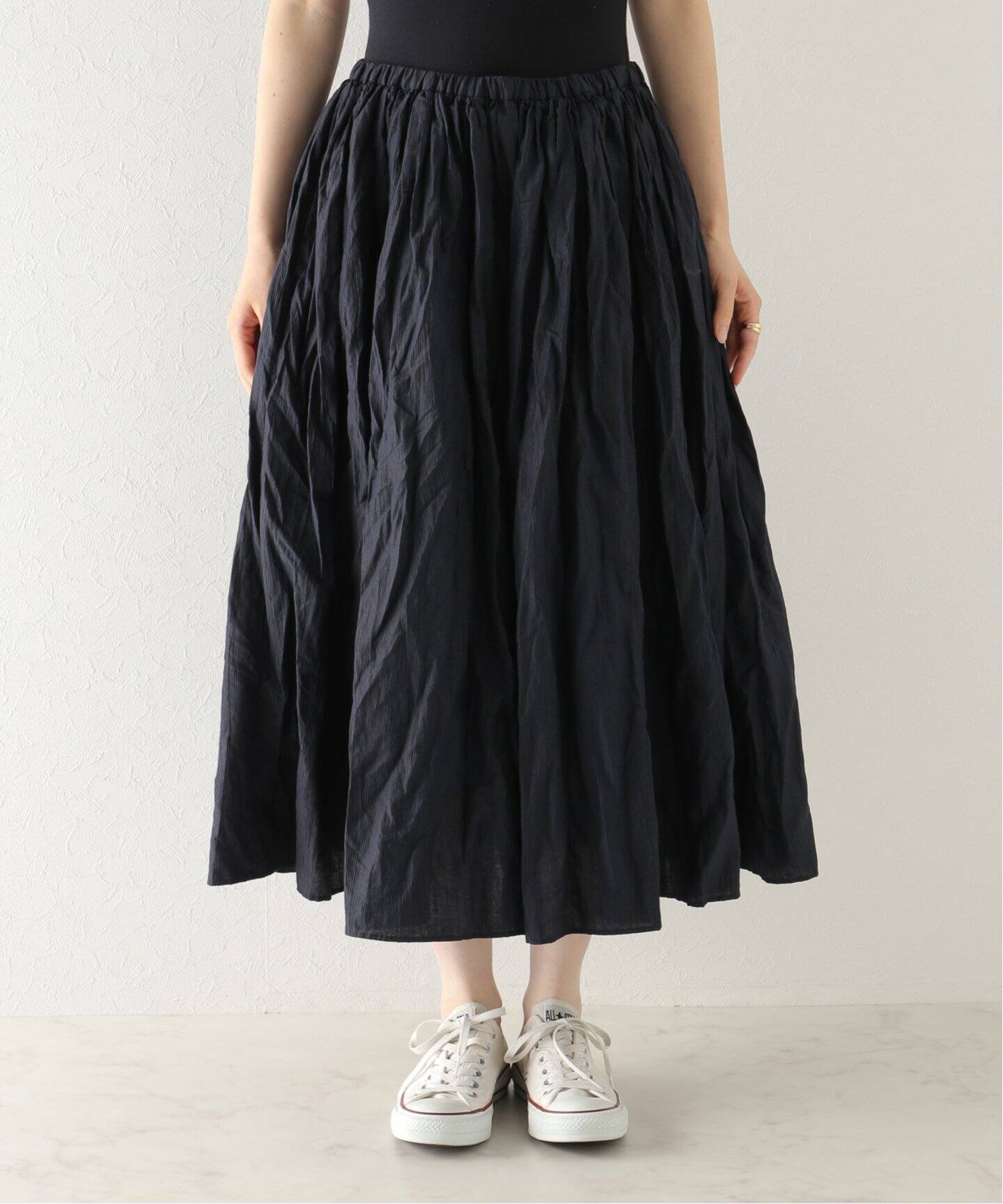 リネンワッシャーイージースカート（ロング・マキシ丈スカート  