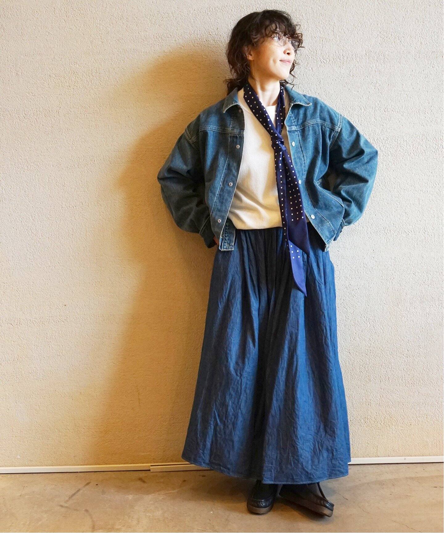 TOUJOURS / トゥジュー】 6.5OZ DENIM CLOTH MAXI SKIRT（ロング 