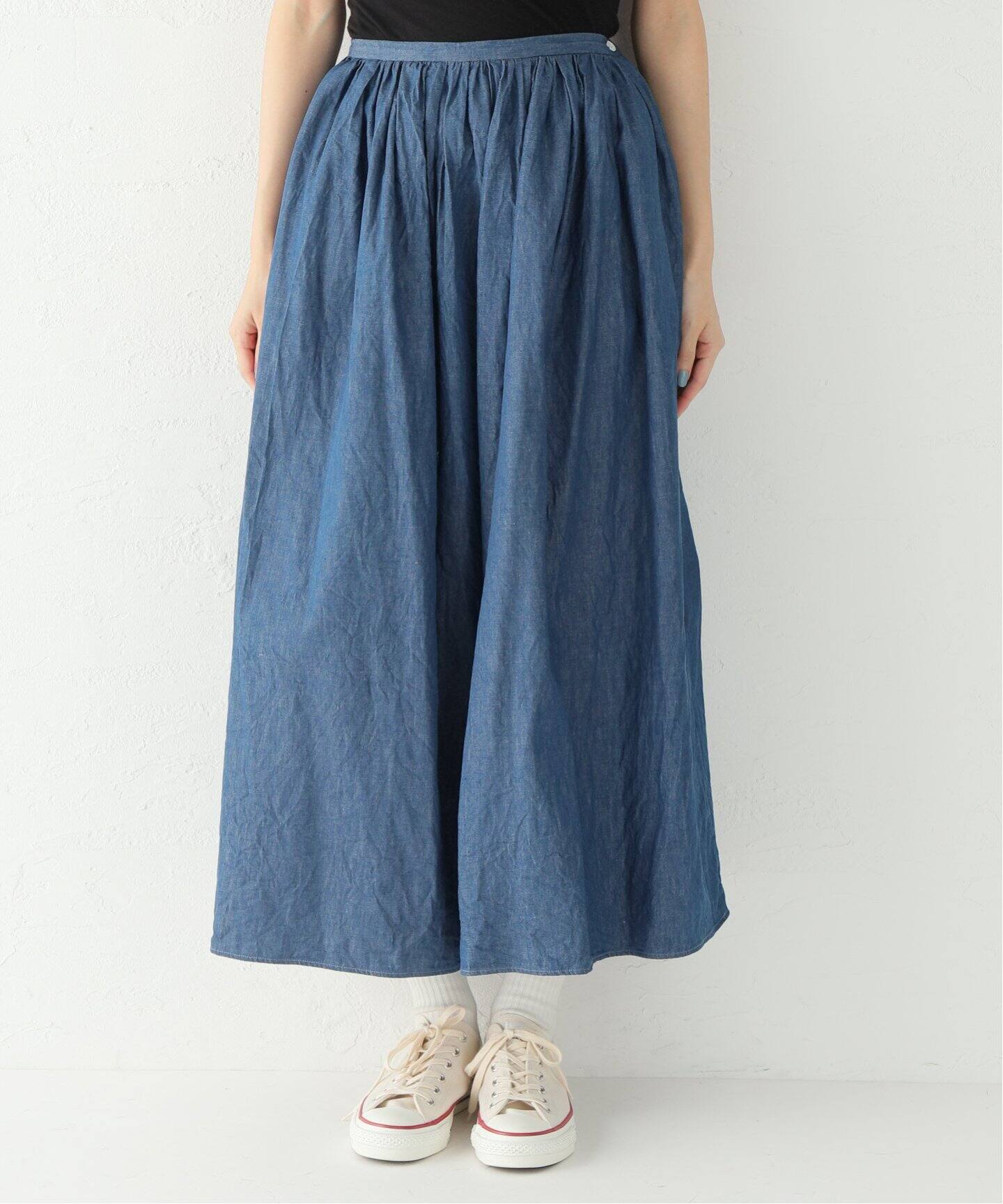 TOUJOURS / トゥジュー】 6.5OZ DENIM CLOTH MAXI SKIRT（ロング 