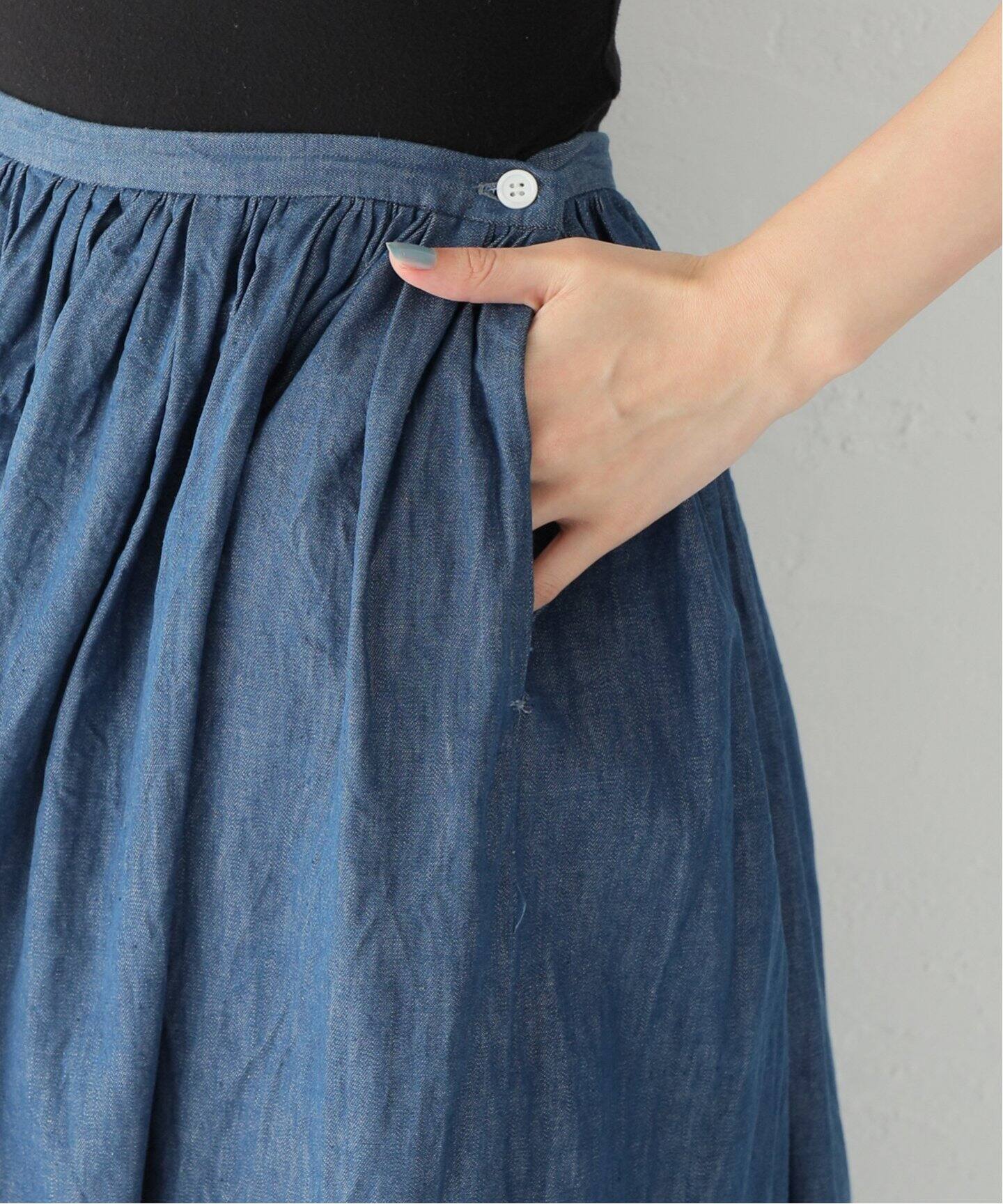 TOUJOURS / トゥジュー】 6.5OZ DENIM CLOTH MAXI SKIRT（ロング 