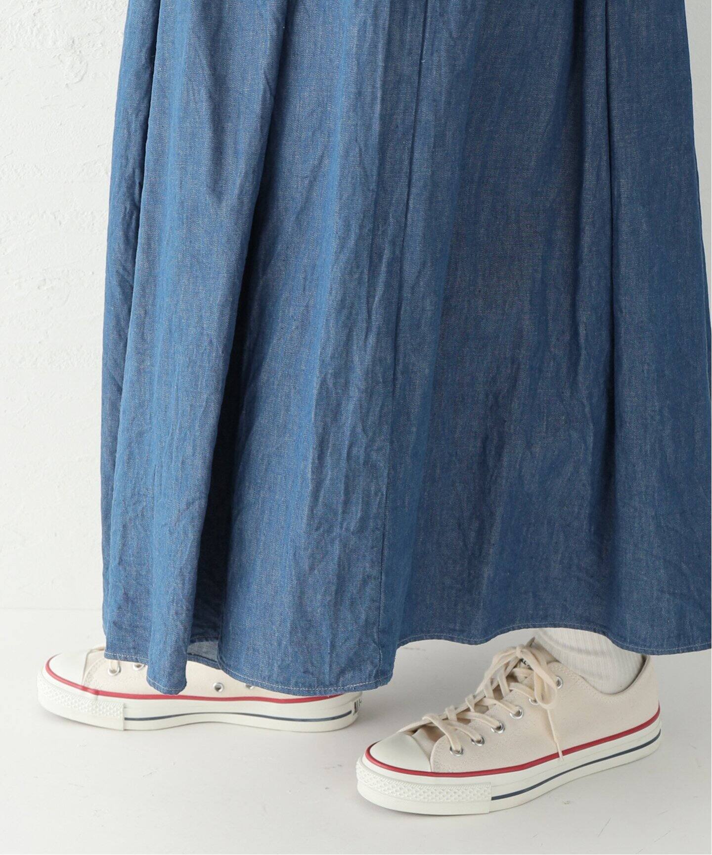 TOUJOURS / トゥジュー】 6.5OZ DENIM CLOTH MAXI SKIRT（ロング 