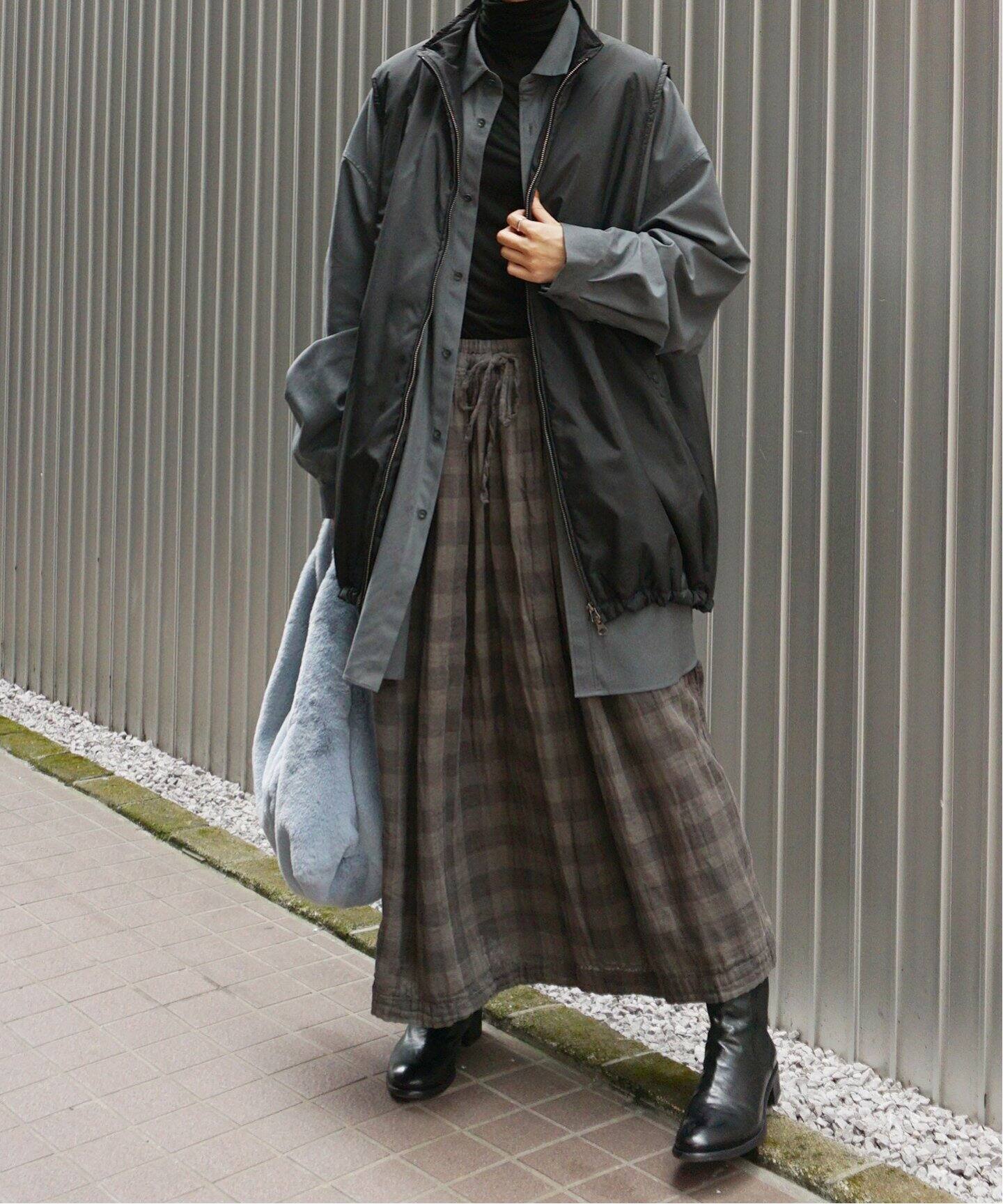 ARMEN/アーメン】 DOUBLE GAUZE GATHERED SKIRT（ロング・マキシ丈 
