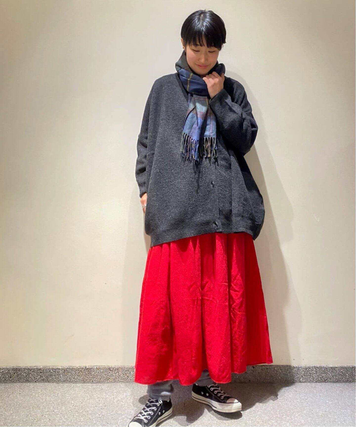 maison de soil/メゾン ド ソイル】 BOILED WOOL GATHERED SKIR  