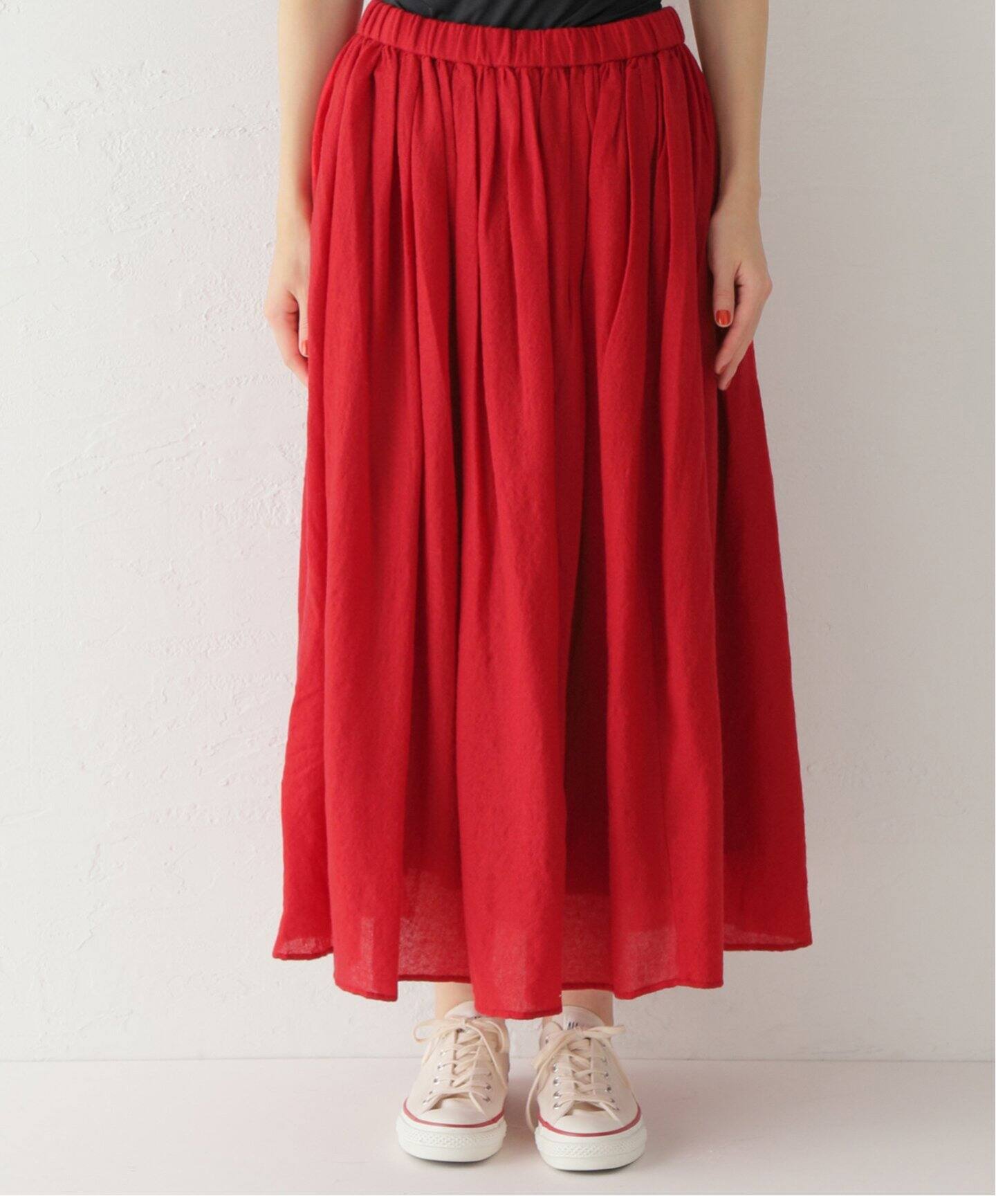 maison de soil/メゾン ド ソイル】 BOILED WOOL GATHERED SKIR  