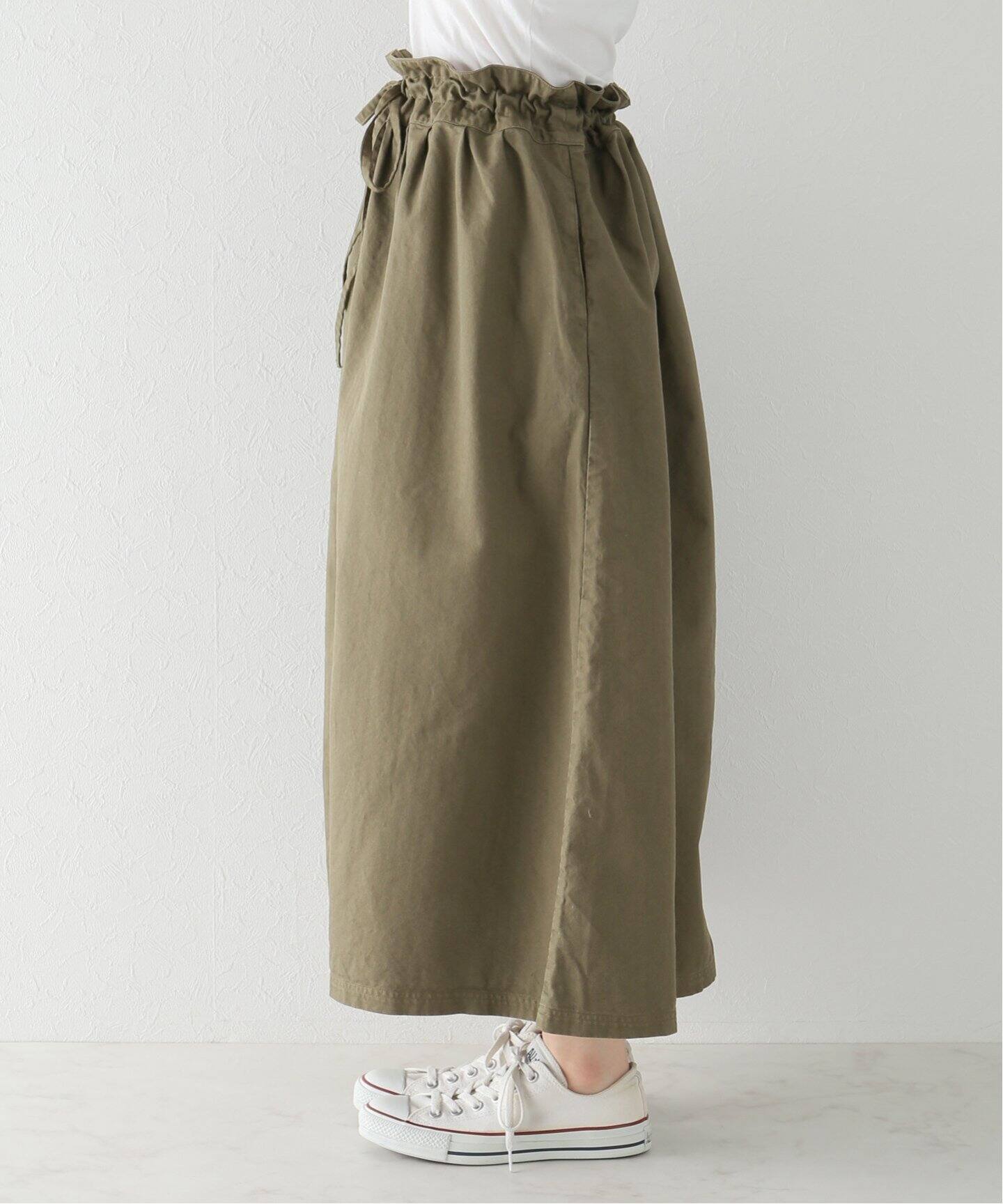 ARMEN/アーメン】HERRINGBONE PLEATED SKIRT（ロング・マキシ丈 