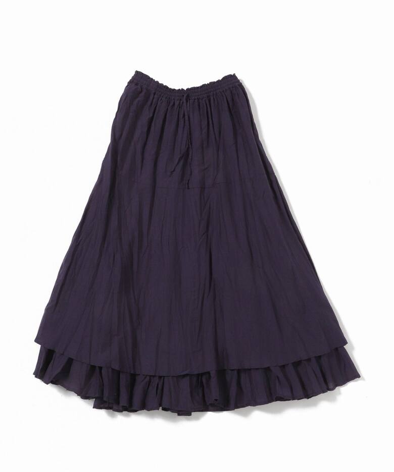 追加2》コットンボイルクリンクルティアードスカート（ロング・マキシ  