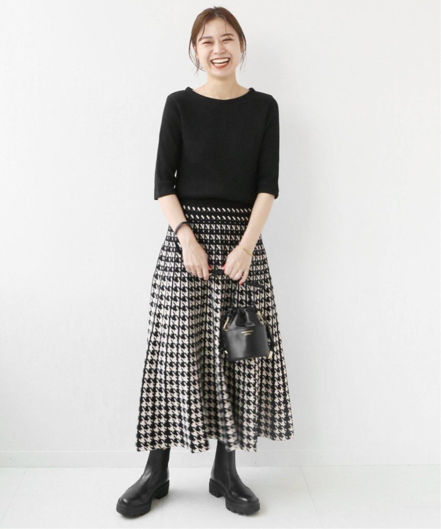 追加5》【TORRAZZO DONNA】リバーシブルジャガードスカートチドリ  