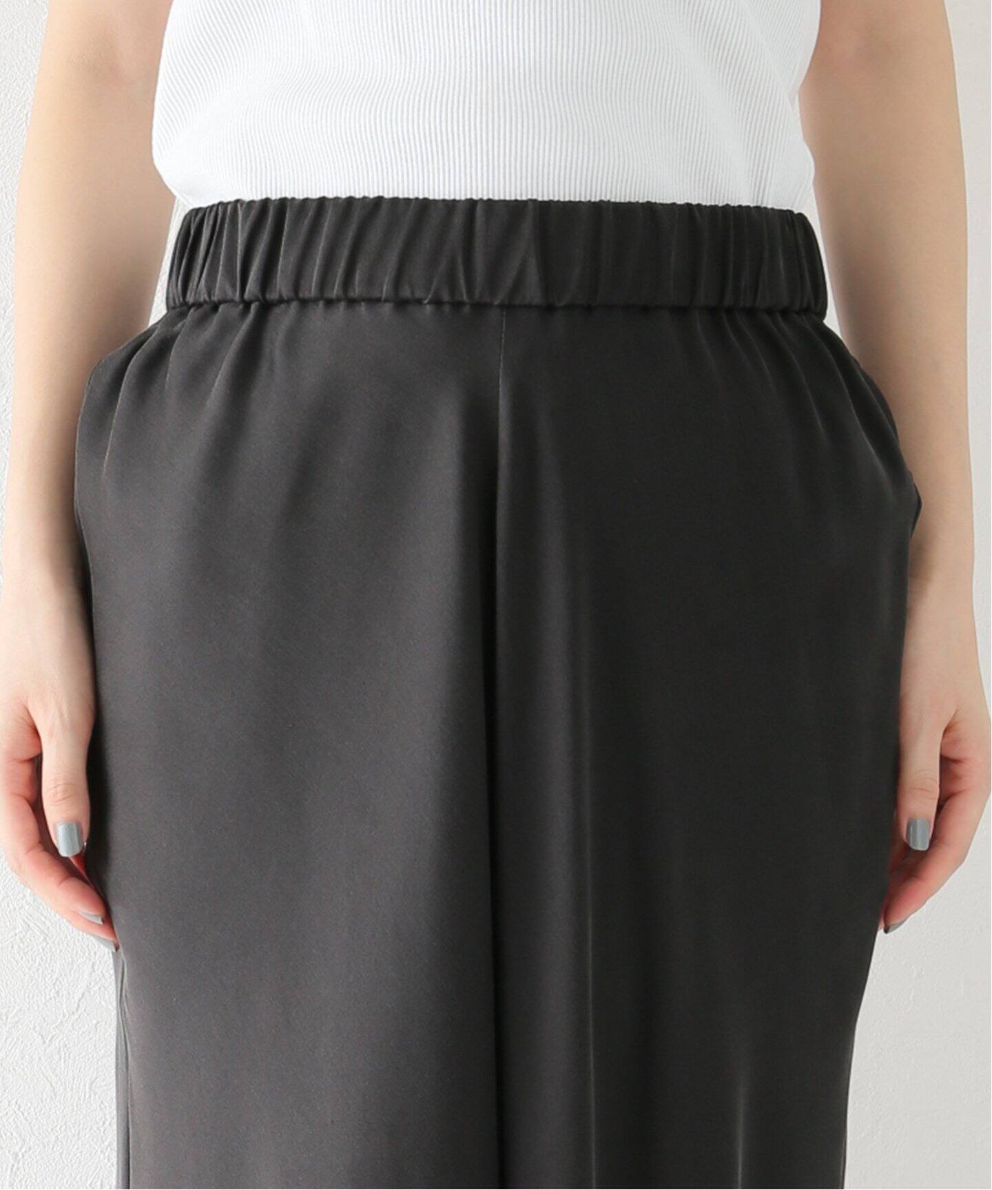 シルクサテン スカート BK（ロング・マキシ丈スカート）｜Deuxieme  