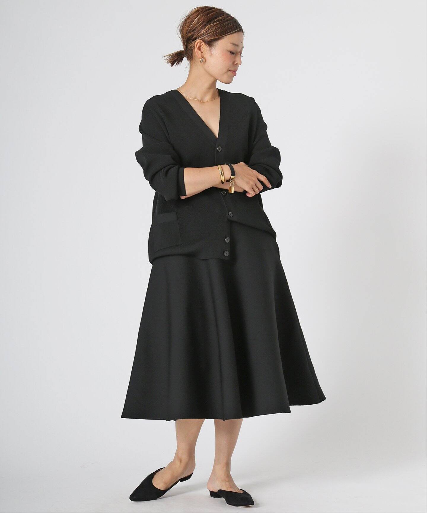 MADISONBLUE/マディソンブルー】 MI-MOLLET FLARE スカート（ひざ丈  