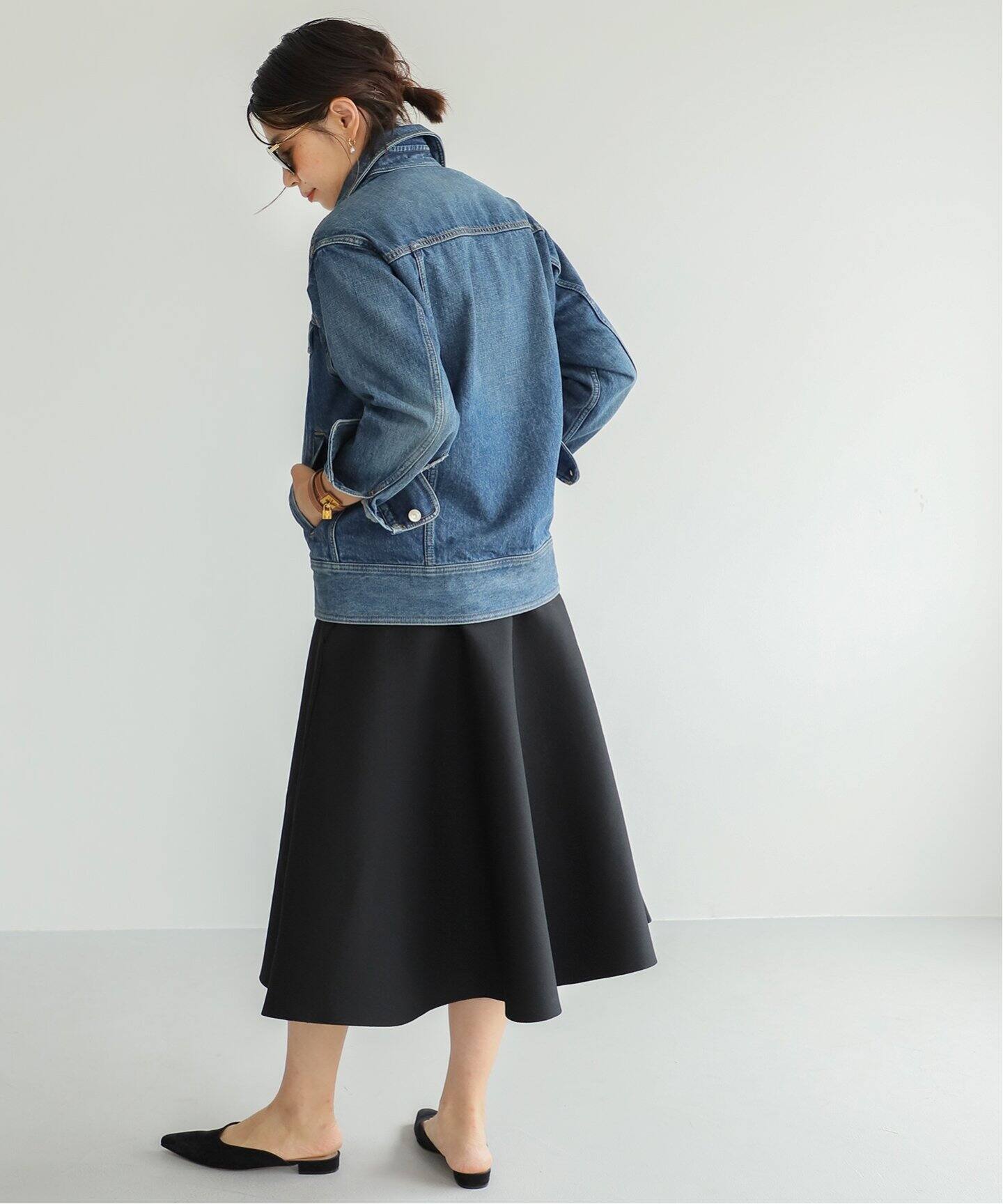 MADISONBLUE/マディソンブルー】 MI-MOLLET FLARE スカート（ひざ丈  