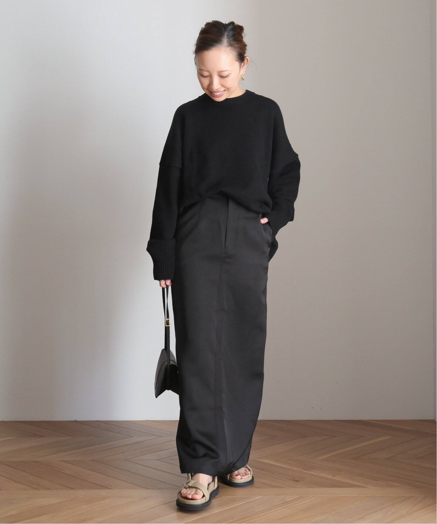 CINOH/チノ】SATIN LONG スカート（ロング・マキシ丈スカート  