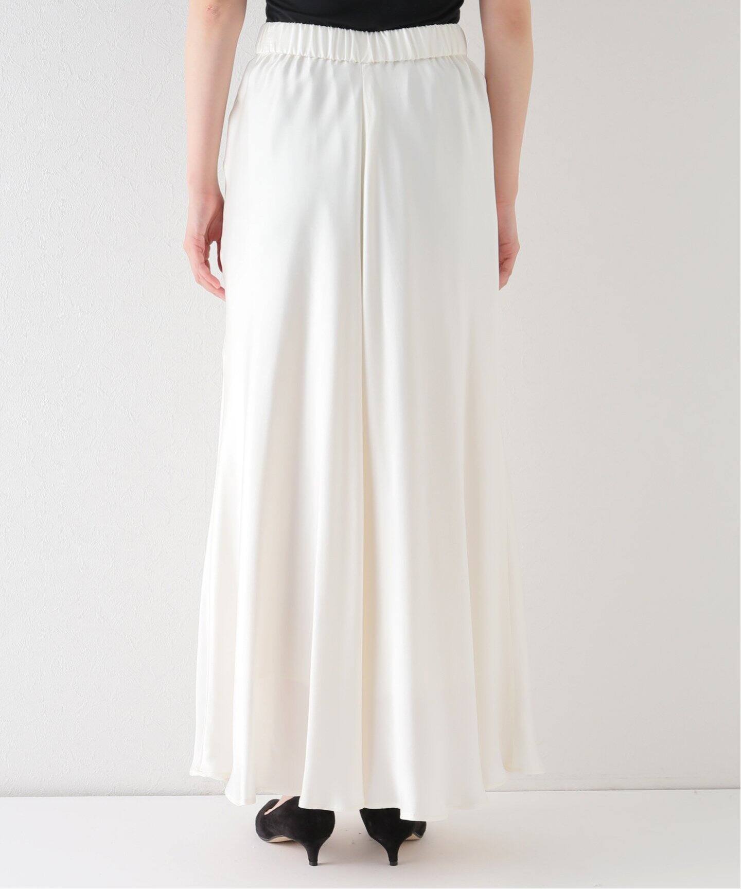 シルクサテンスカート（WHITE）（ロング・マキシ丈スカート）｜MUSE de  