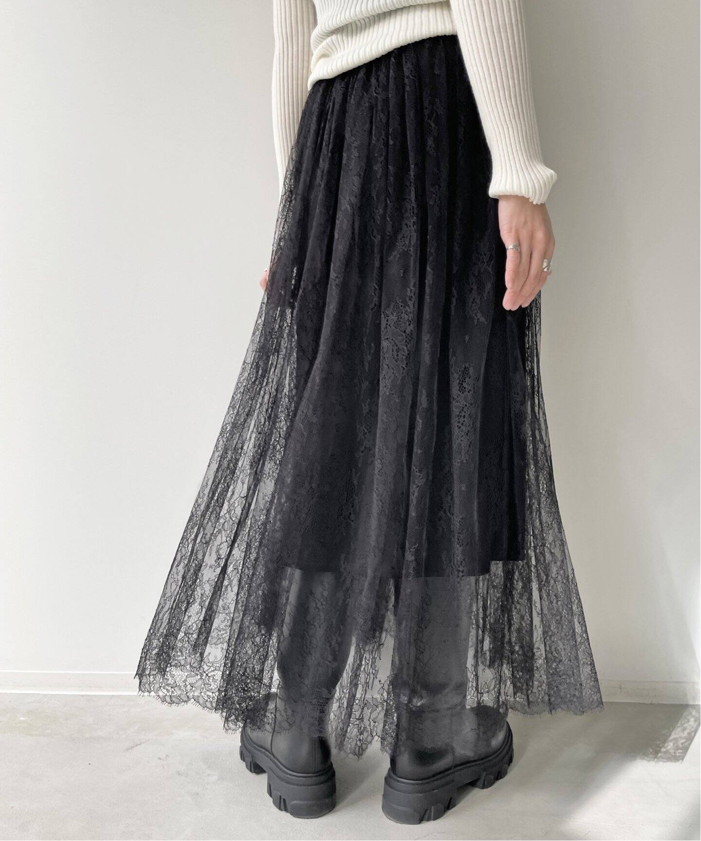 Lace Skirt（ロング・マキシ丈スカート）｜L 