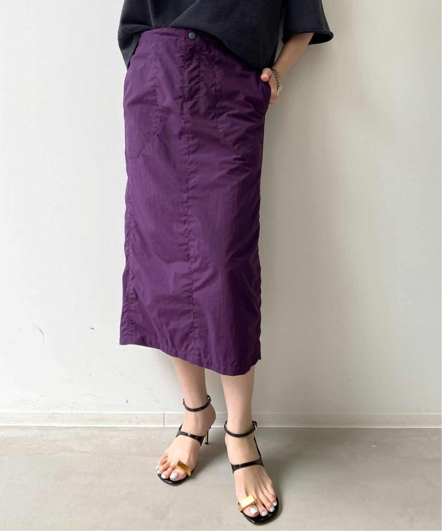 Americana/アメリカーナ】Nylon Tight Skirt（ロング・マキシ丈  