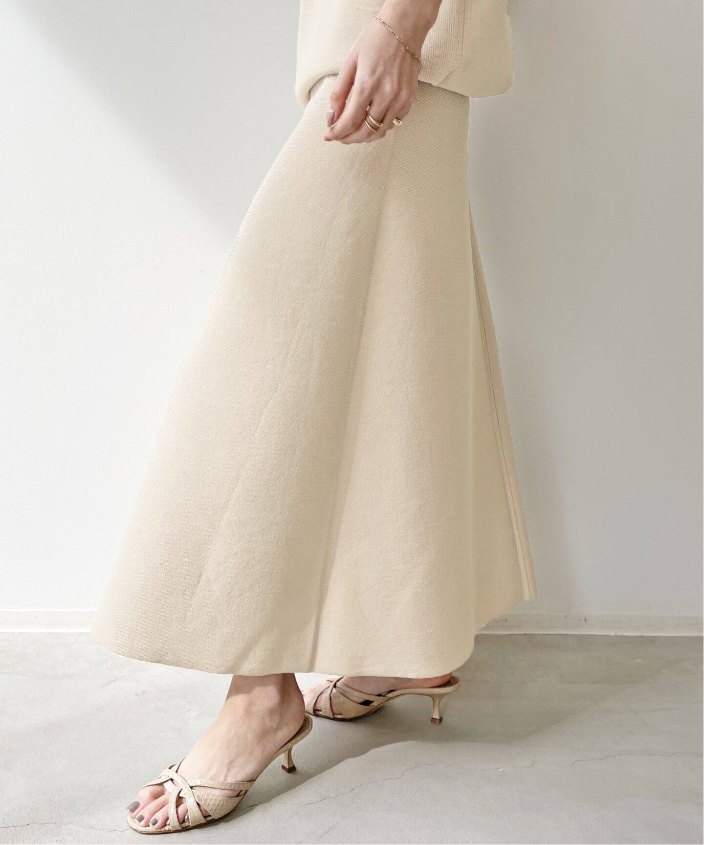 Knit Flare Skirt（ロング・マキシ丈スカート）｜L 