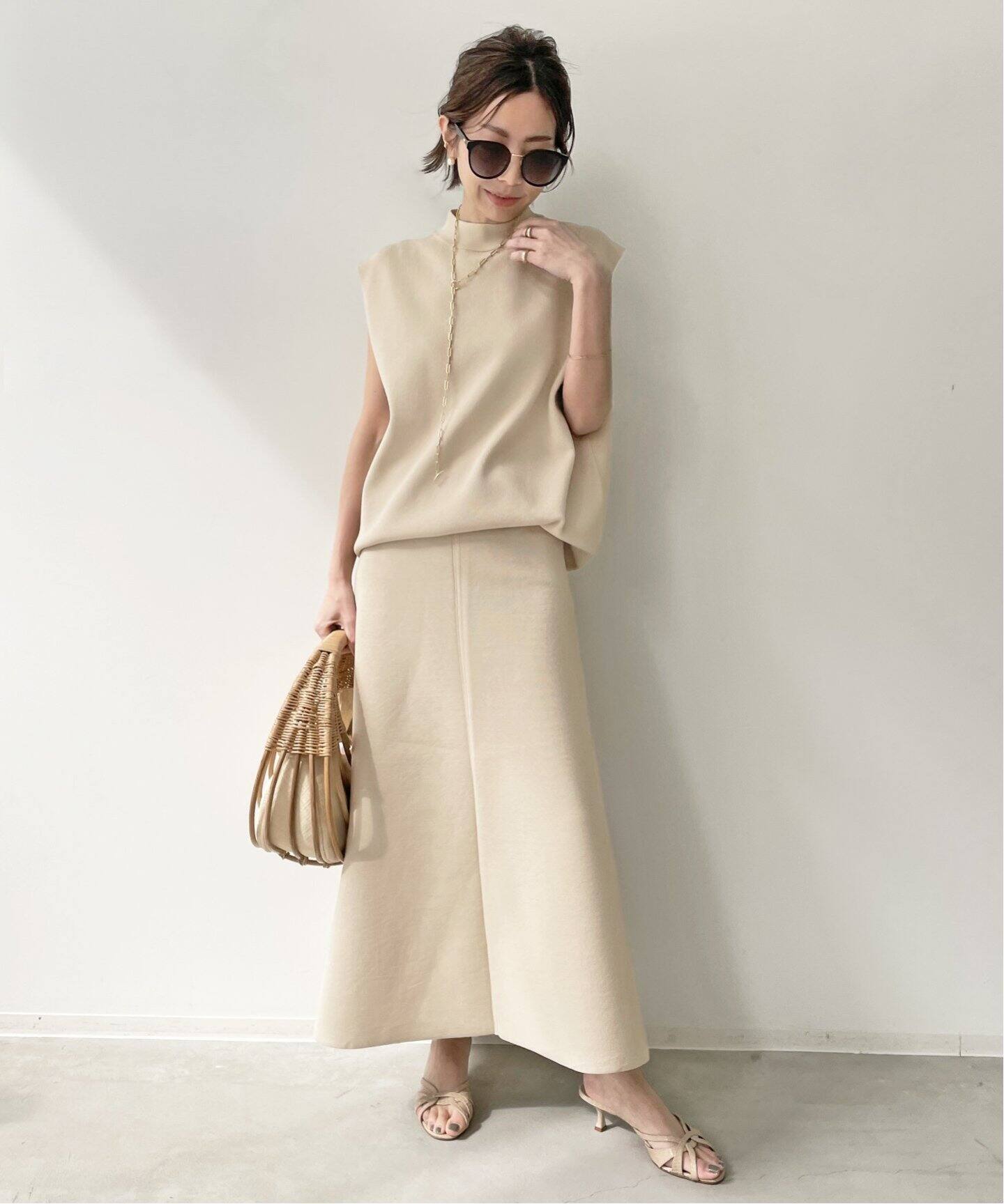 Knit Flare Skirt（ロング・マキシ丈スカート）｜L 