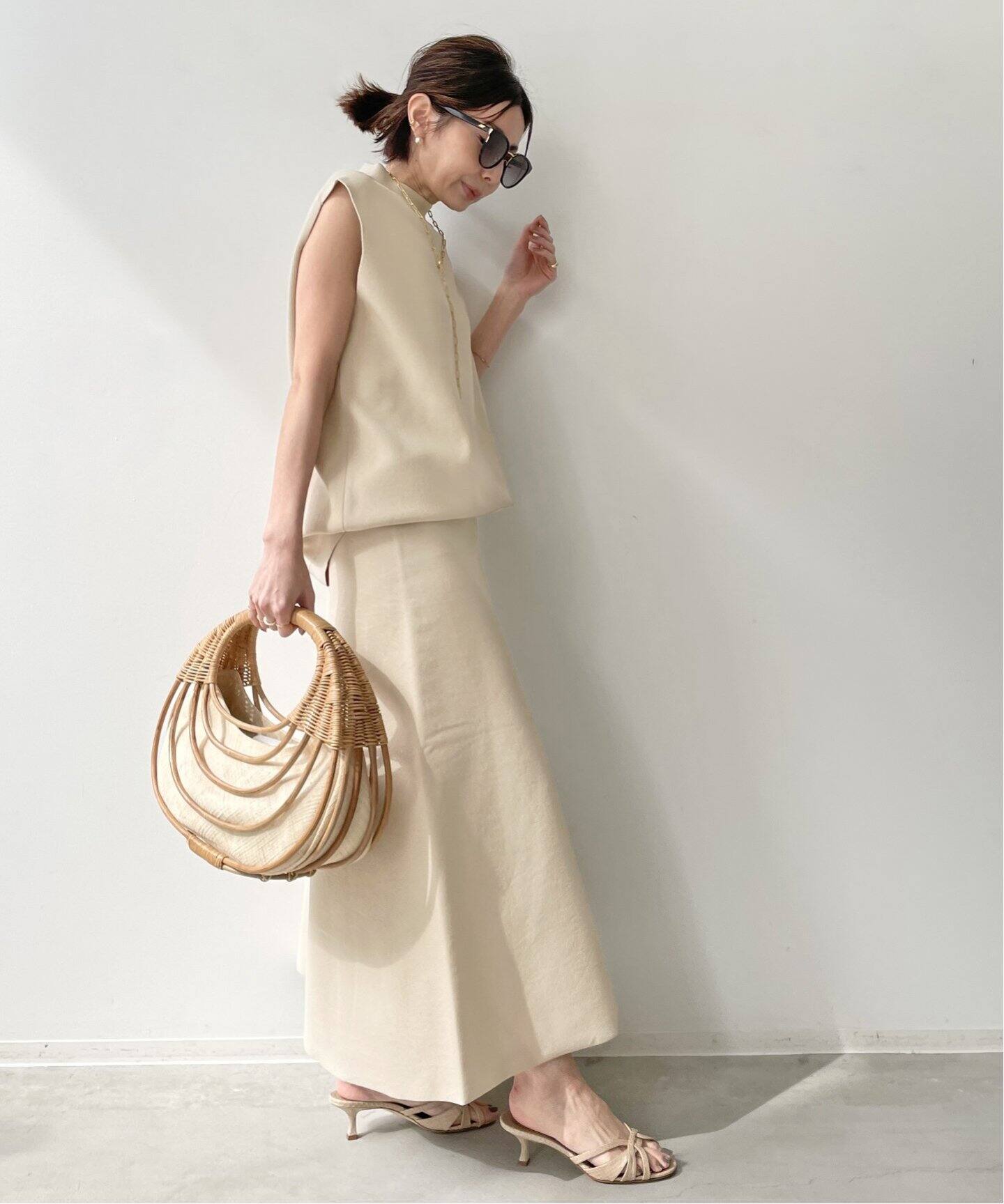Knit Flare Skirt（ロング・マキシ丈スカート）｜L 