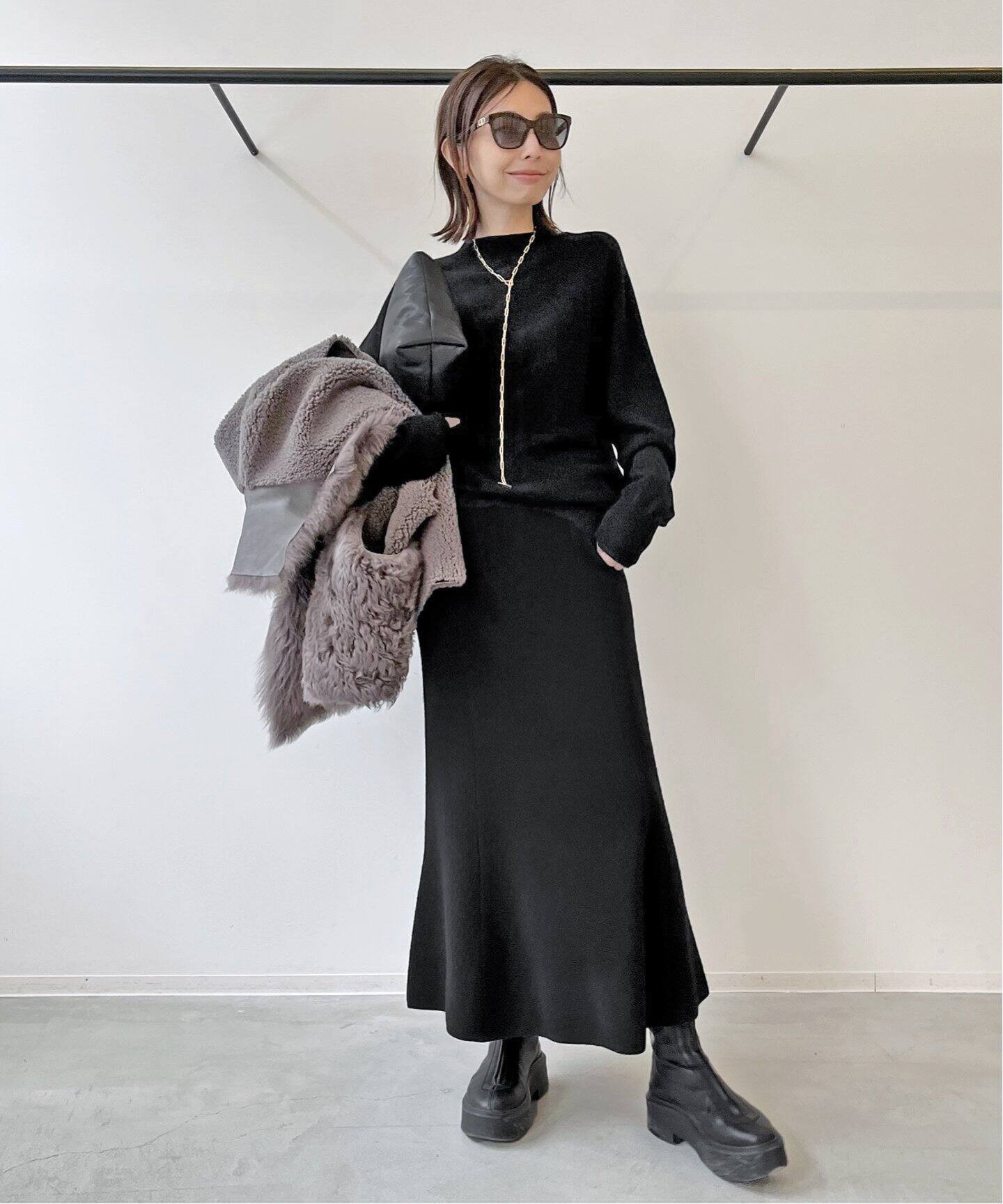 Knit Flare Skirt（ロング・マキシ丈スカート）｜L 