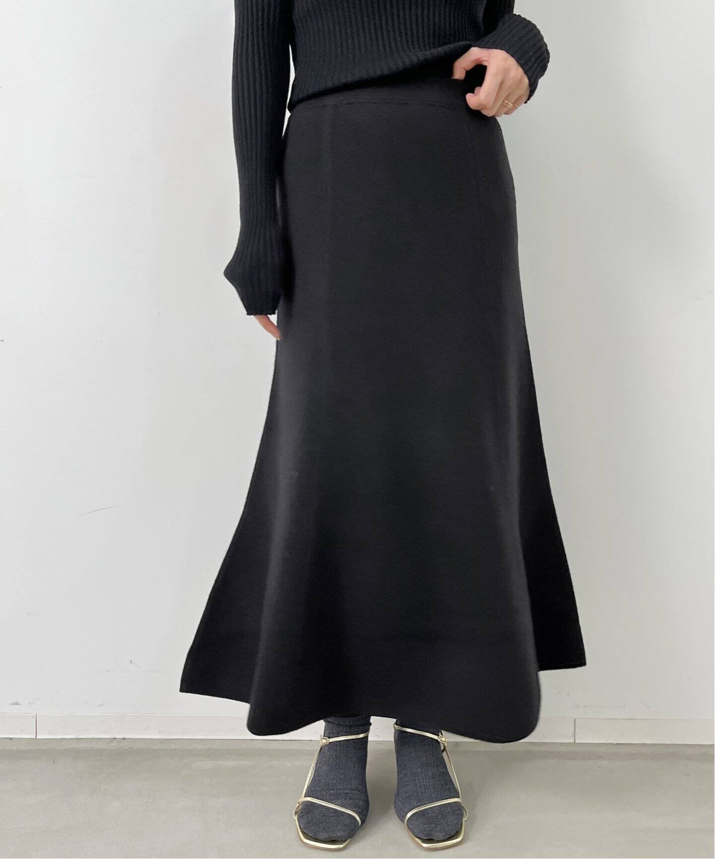 Knit Flare Skirt（ロング・マキシ丈スカート）｜L 
