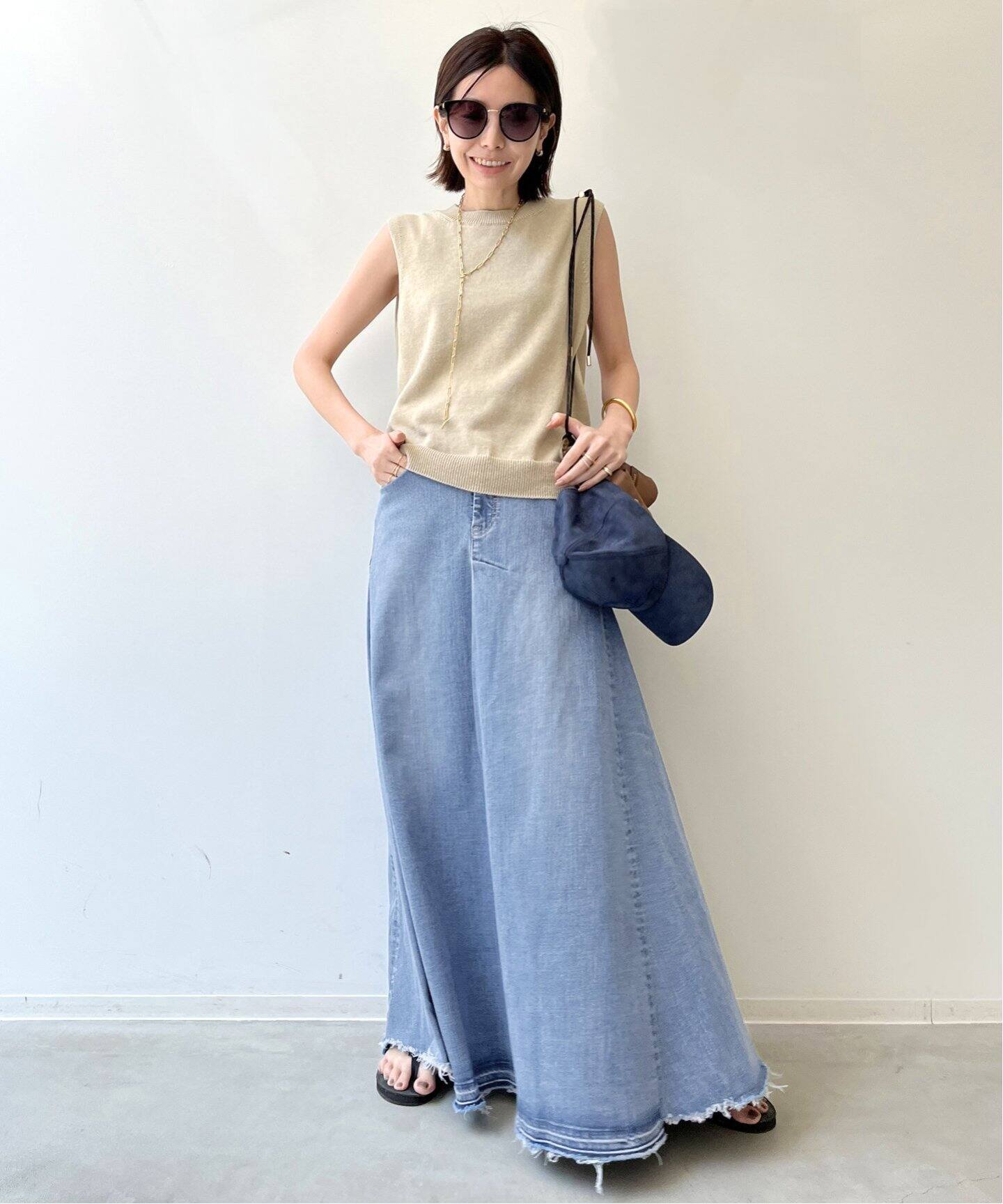 GOOD GRIEF!/グッドグリーフ】DENIM VOLUME FLARE SKIRT（ロング 