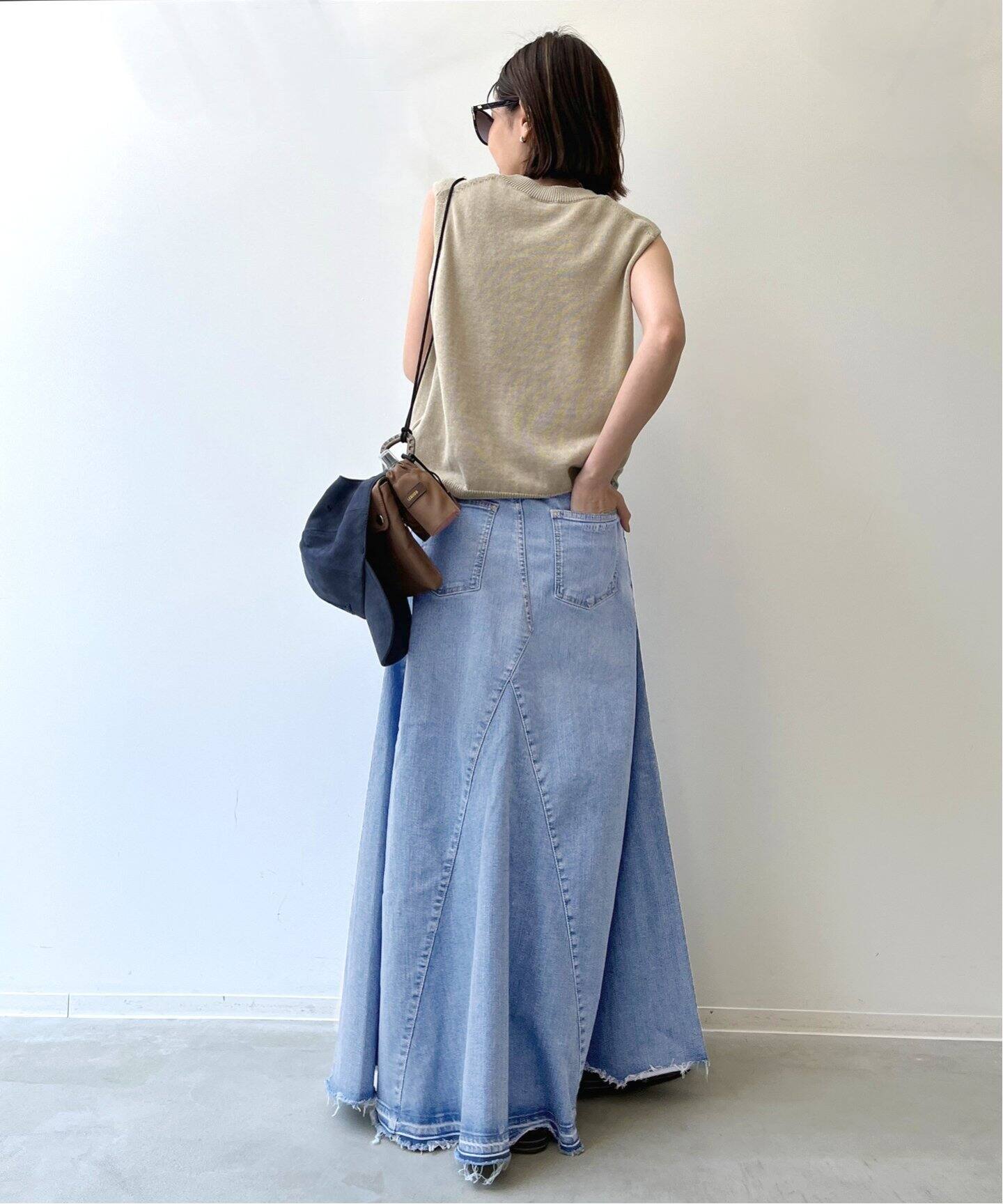 GOOD GRIEF!/グッドグリーフ】DENIM VOLUME FLARE SKIRT（ロング  