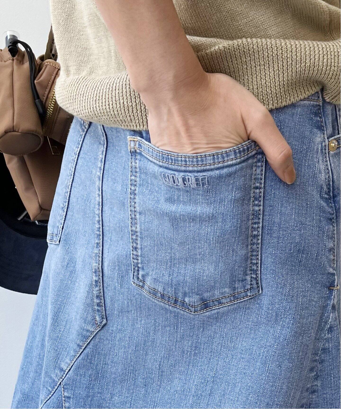 GOOD GRIEF!/グッドグリーフ】DENIM VOLUME FLARE SKIRT（ロング  