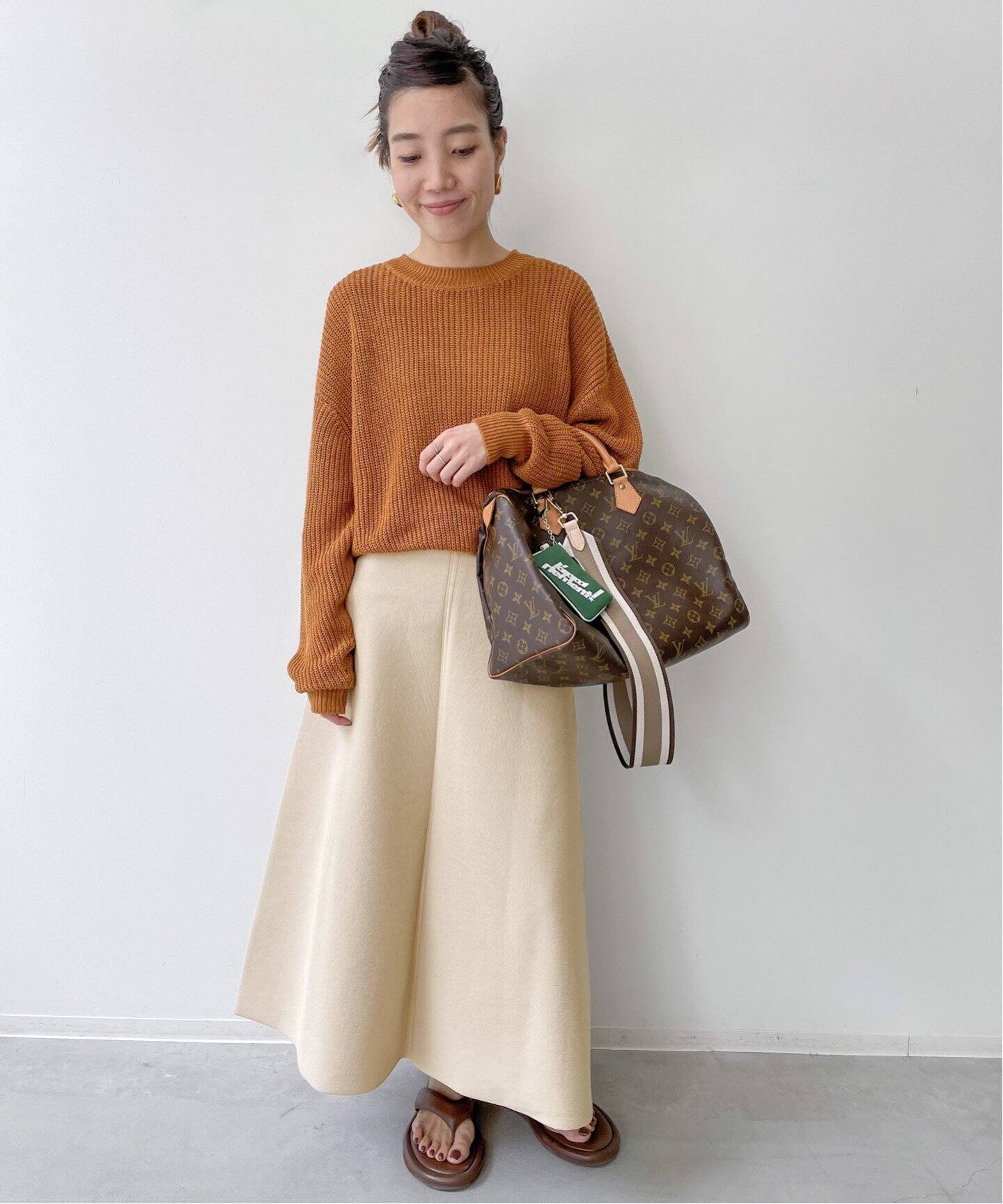 Knit Flare Skirt（ロング・マキシ丈スカート）｜L 