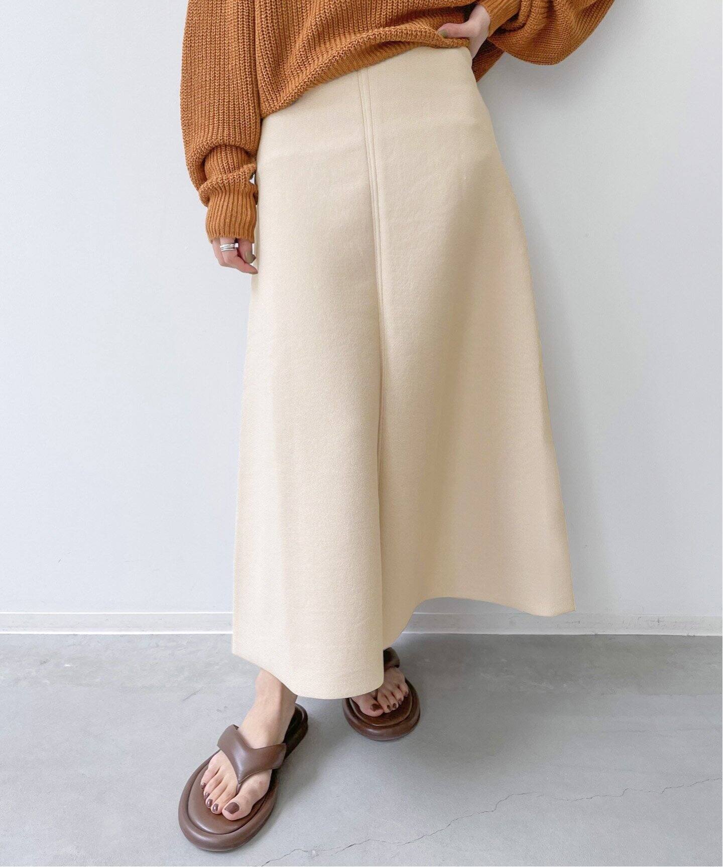Knit Flare Skirt（ロング・マキシ丈スカート）｜L 