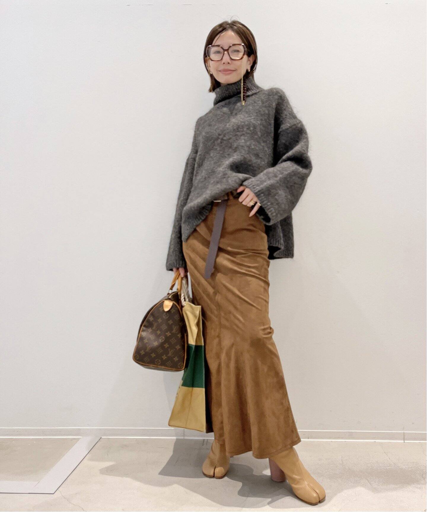 Artificial Leather Maxi Skirt（ロング・マキシ丈スカート）｜L  