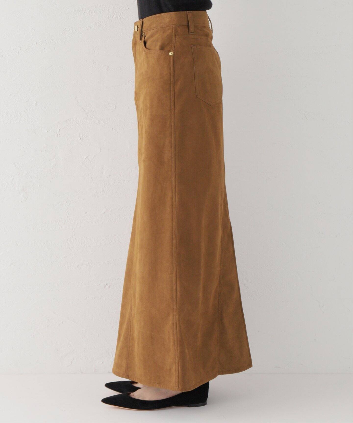 Artificial Leather Maxi Skirt（ロング・マキシ丈スカート）｜L  