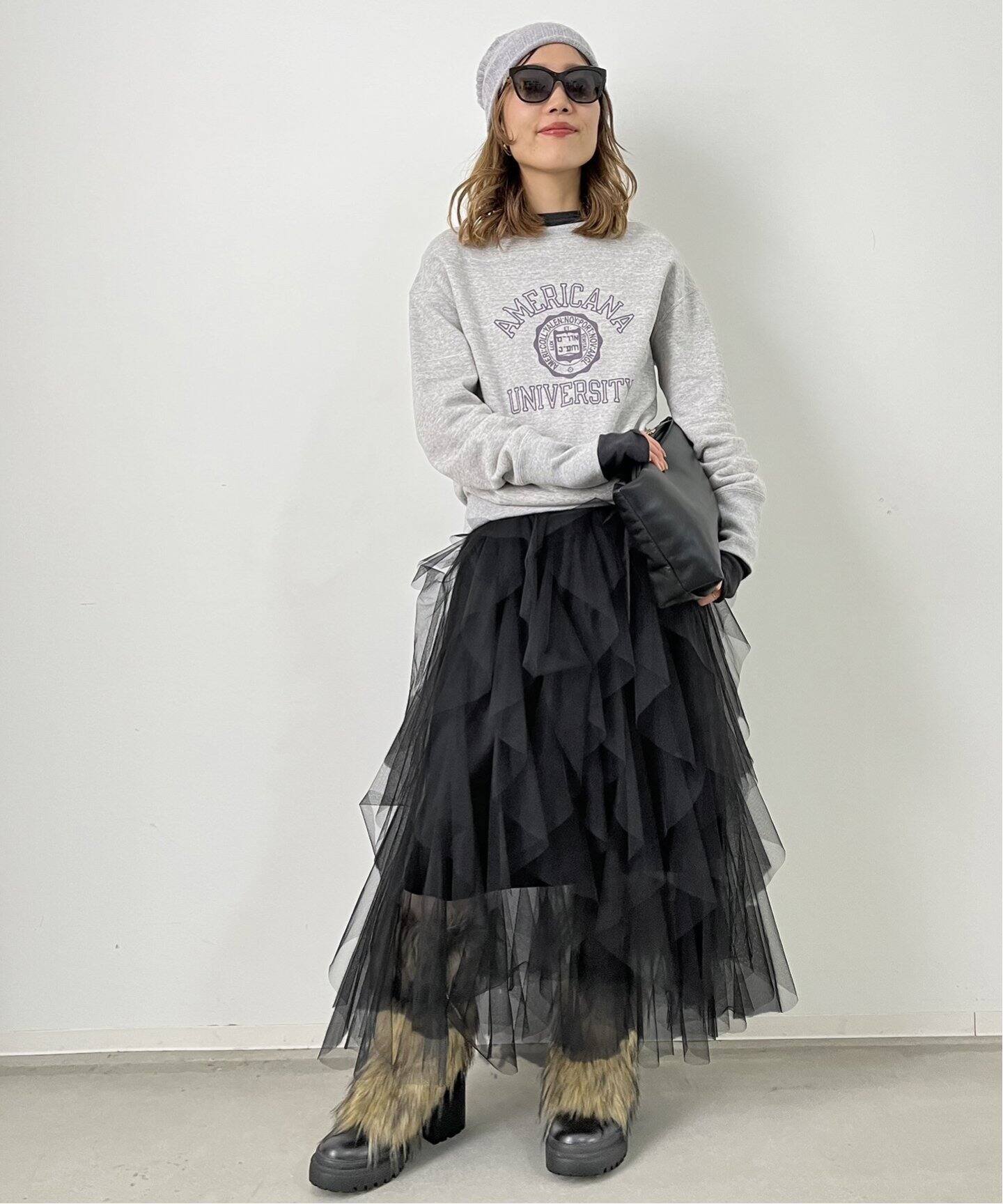 Tulle Drape Skirt（ロング・マキシ丈スカート）｜L 