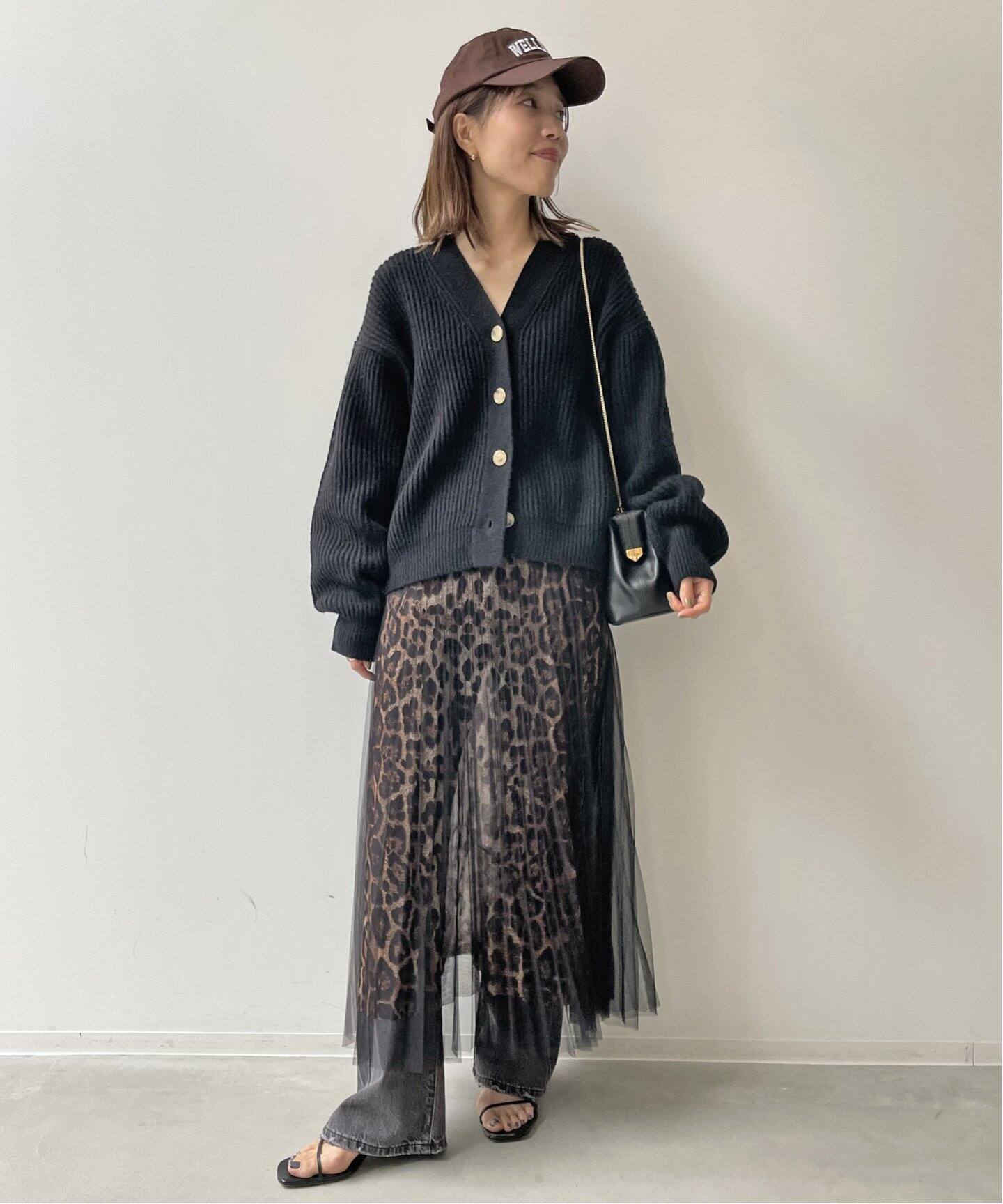 LOYD/FORD/ロイドフォード】mesh×Leopard SKIRT（ロング・マキシ丈 
