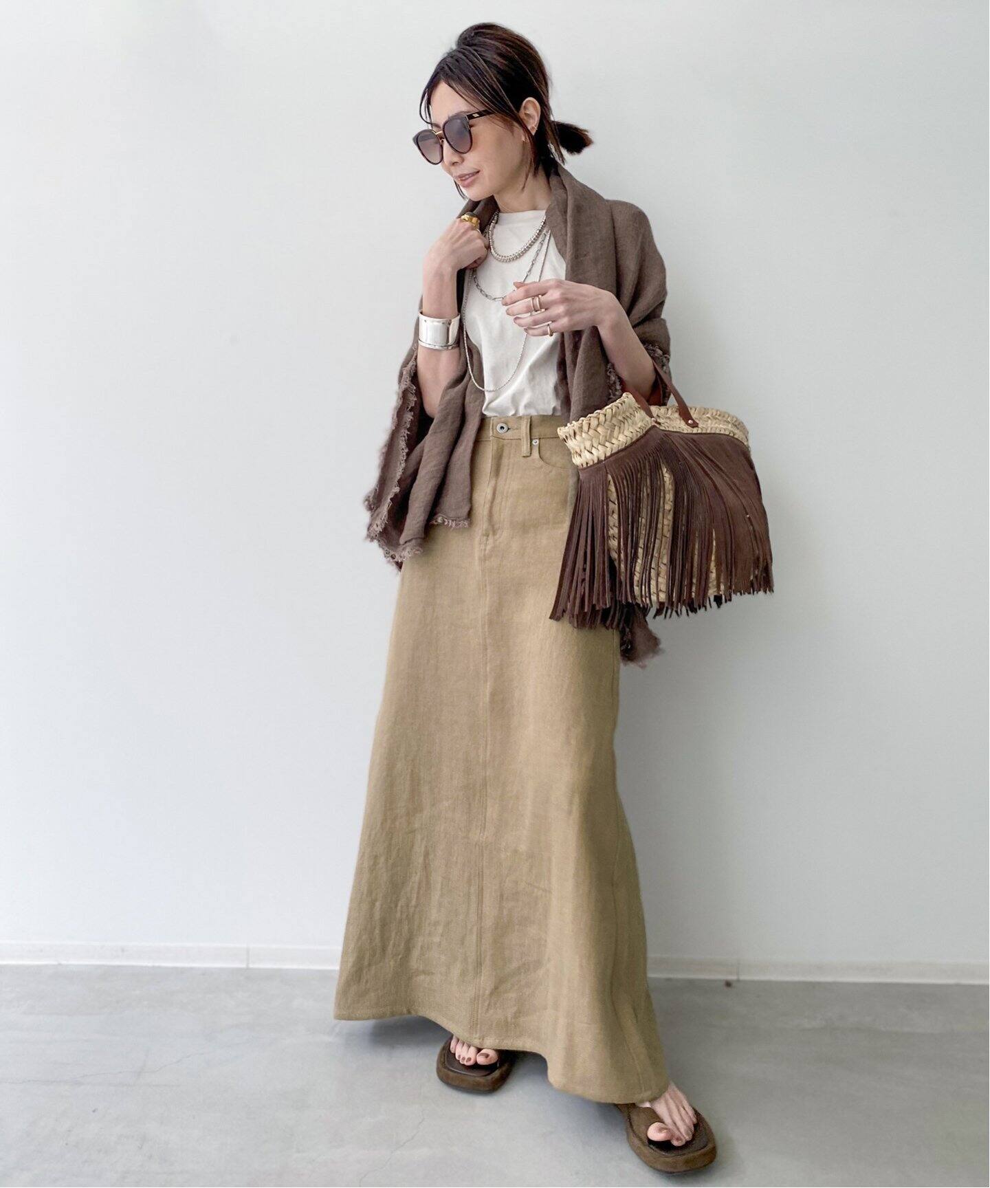 UNION LAUNCH/ユニオンランチ】LINEN MAXI SKIRT（その他スカート）｜L 