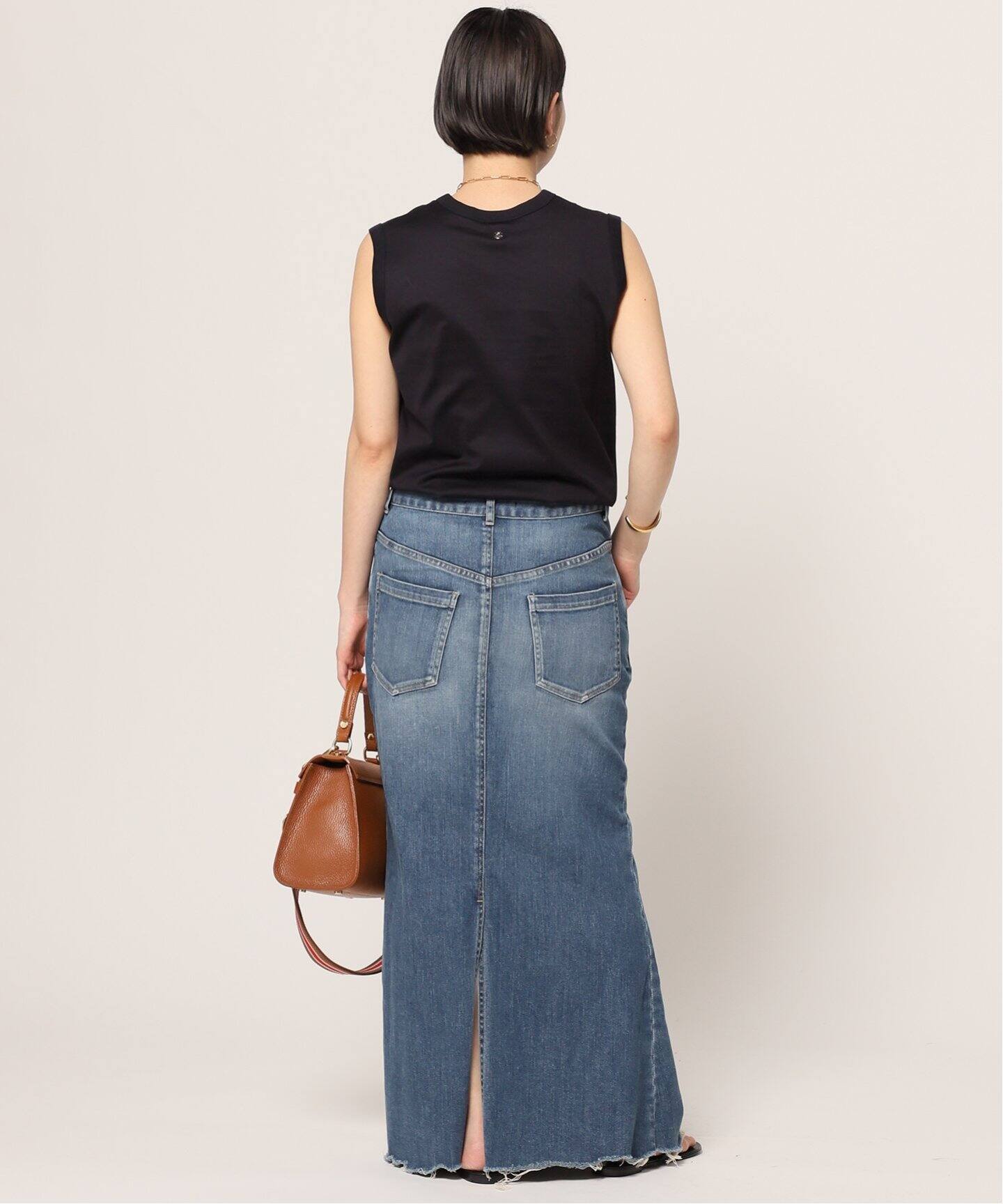 スリットデニムスカート（ロング・マキシ丈スカート）｜AP  